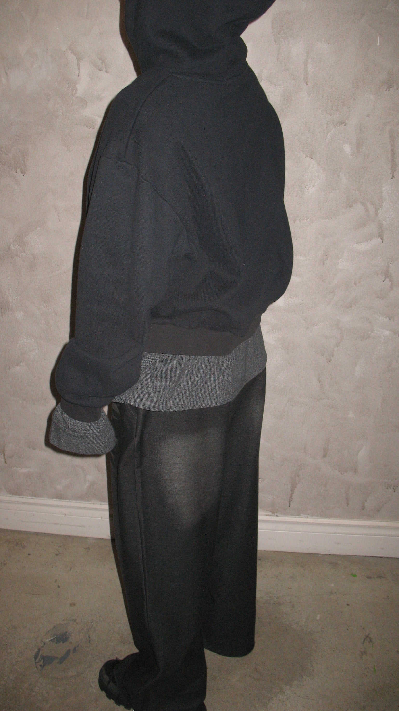 Shadow Shirt Layered Zip Hoodie