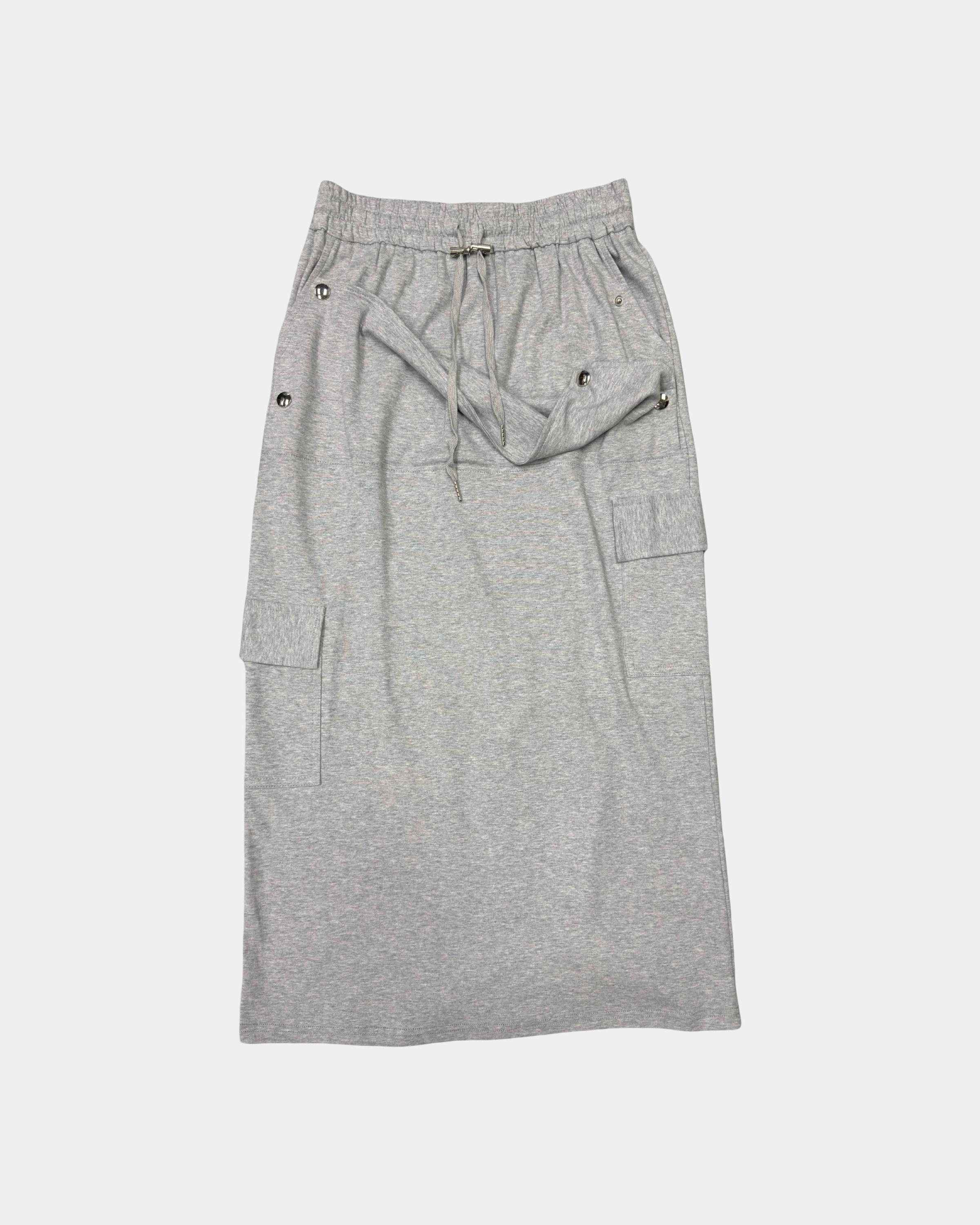 Silver Veil Utility Midi Skirt