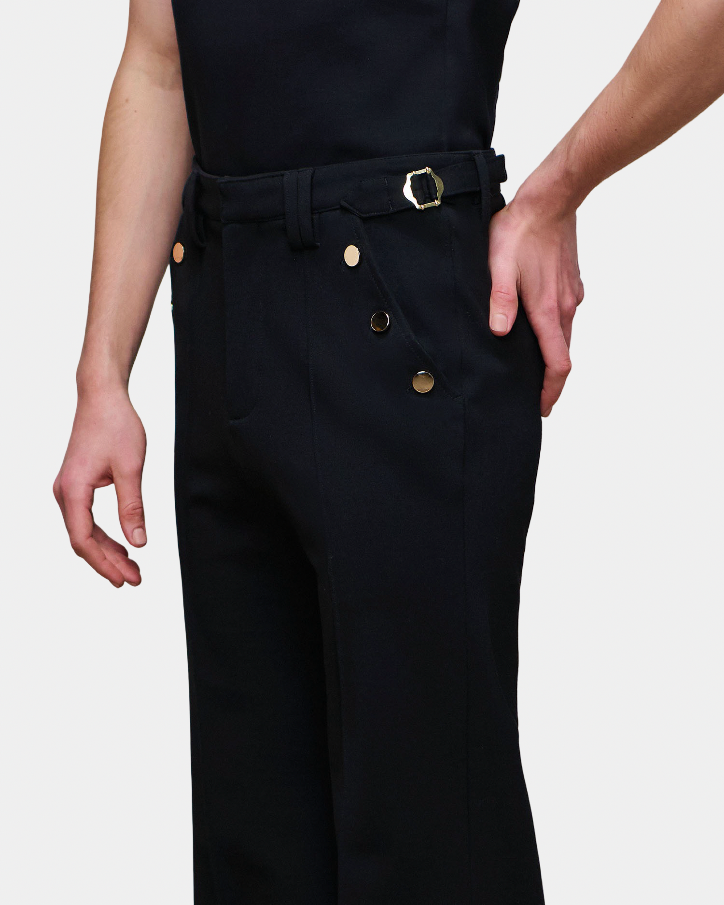Asher Black Ponte Boot Cut Trouser