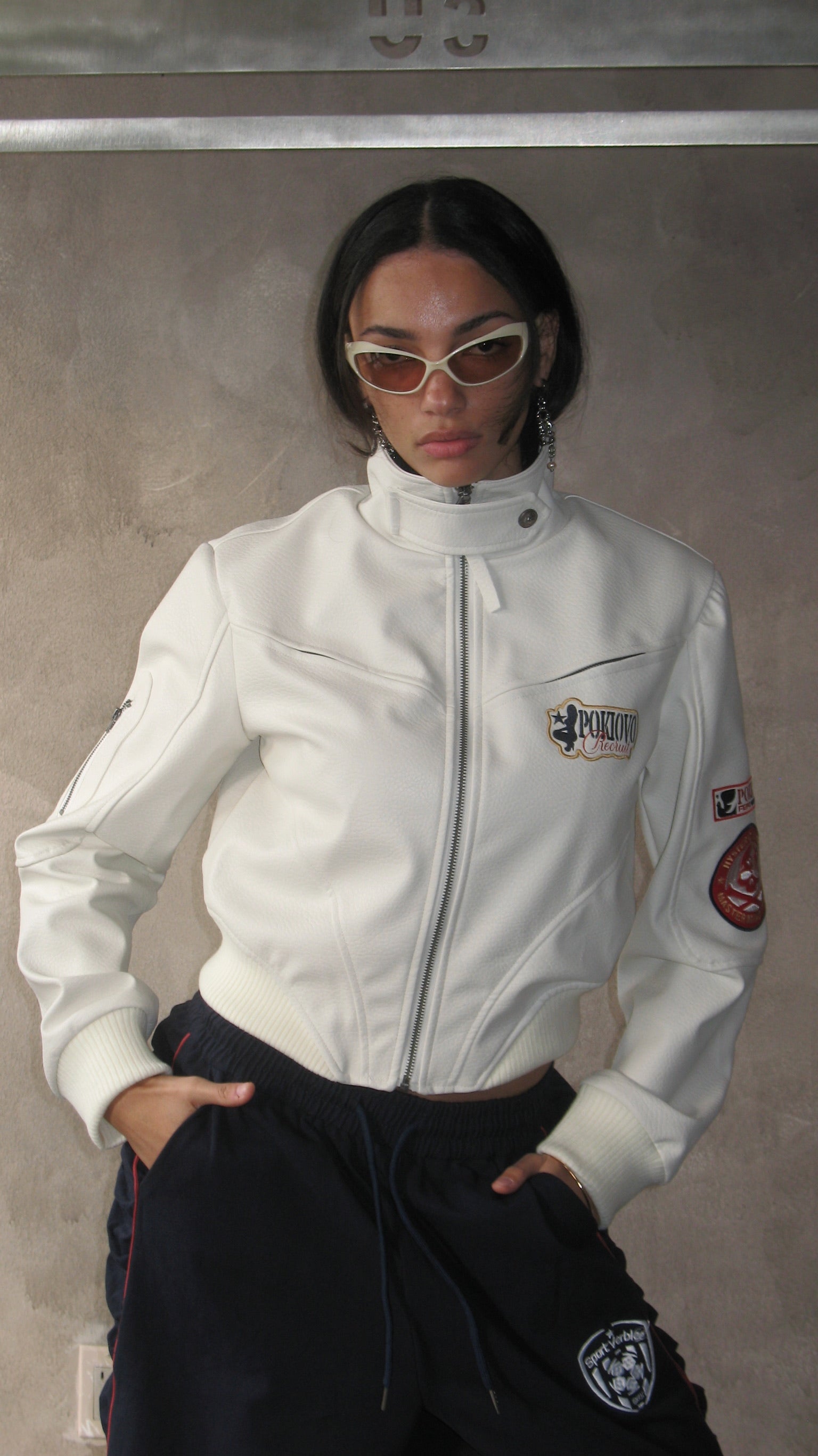 Ivory Moto Patch Jacket