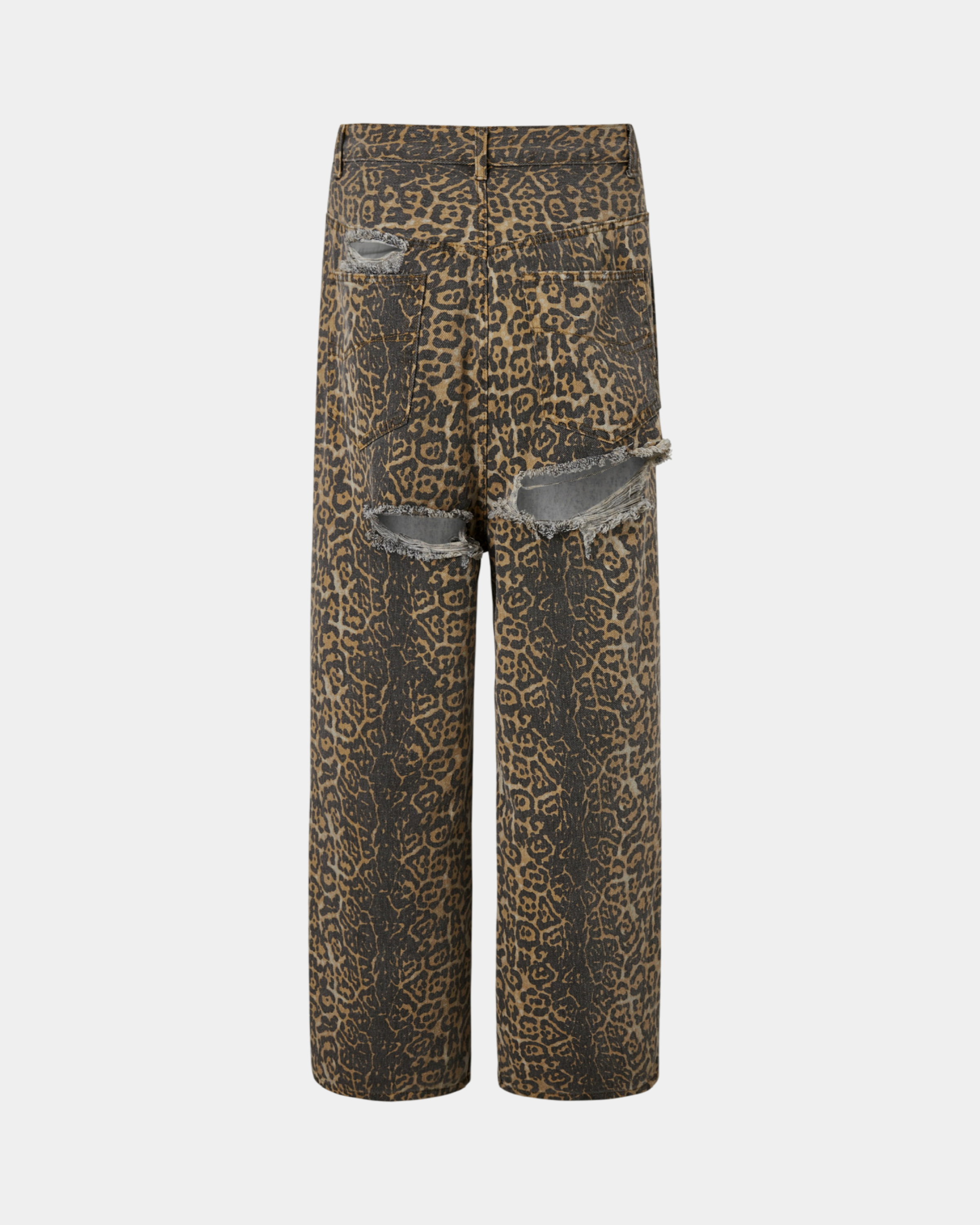 Cheetah Print Distressed Jeans