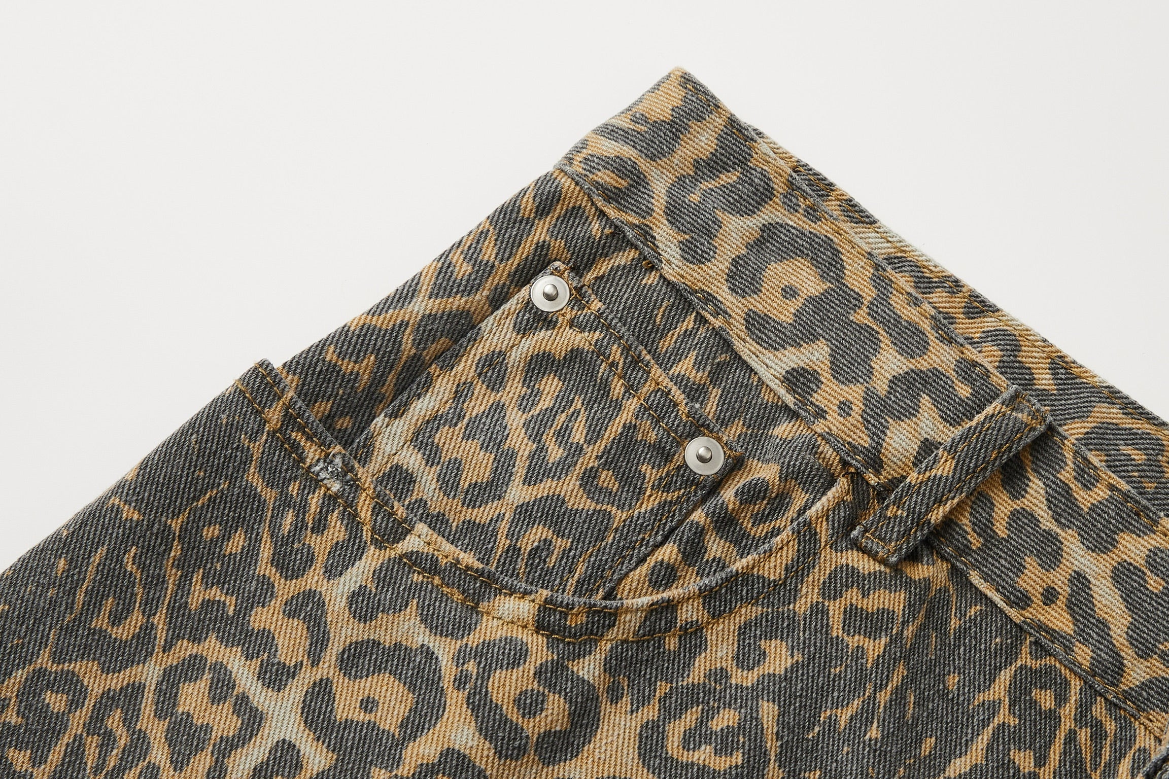 Cheetah Print Distressed Jeans