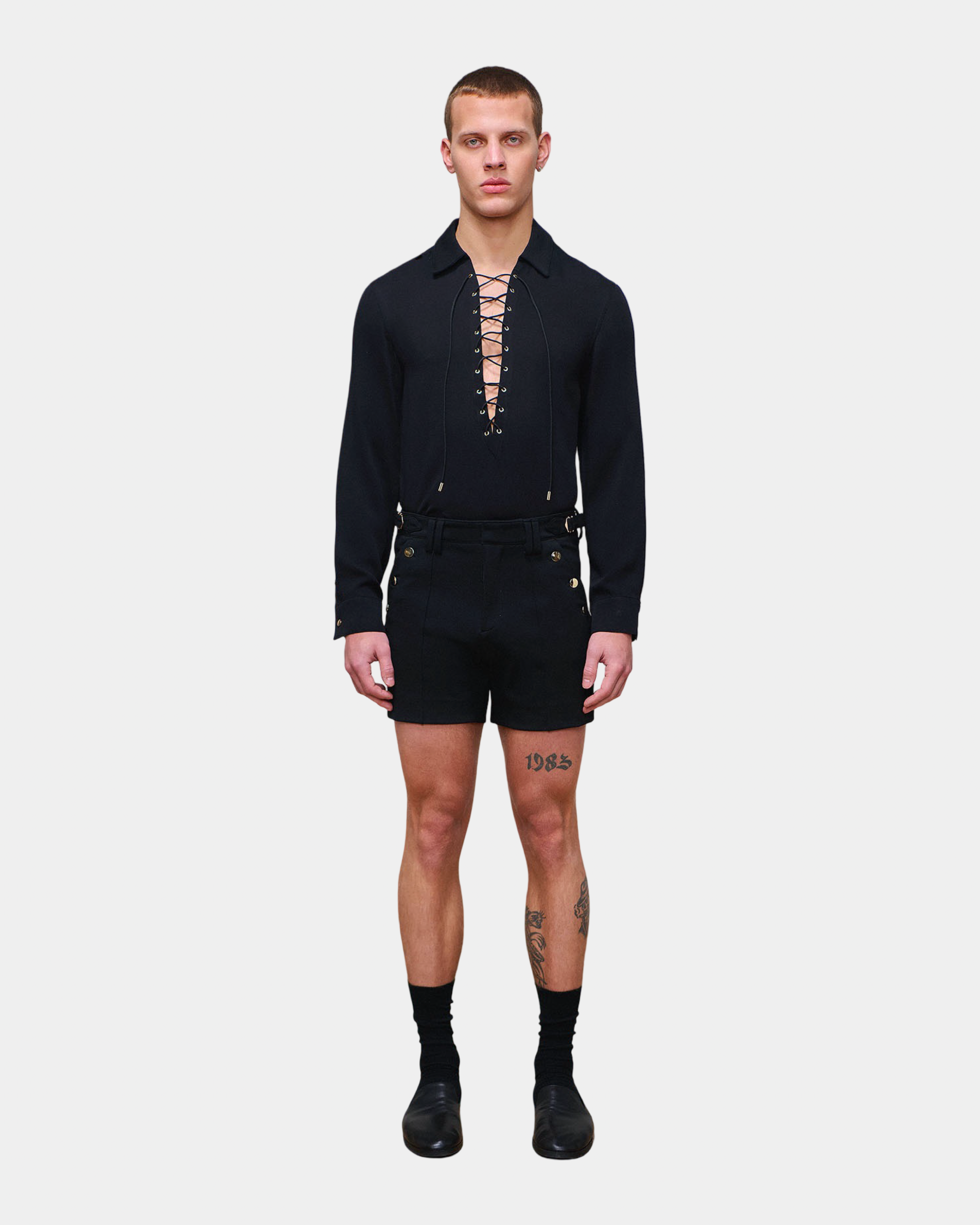 Ryker Black Lace Up Shirt