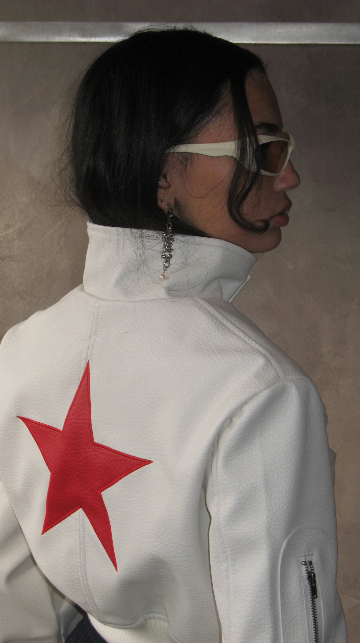 Ivory Moto Patch Jacket