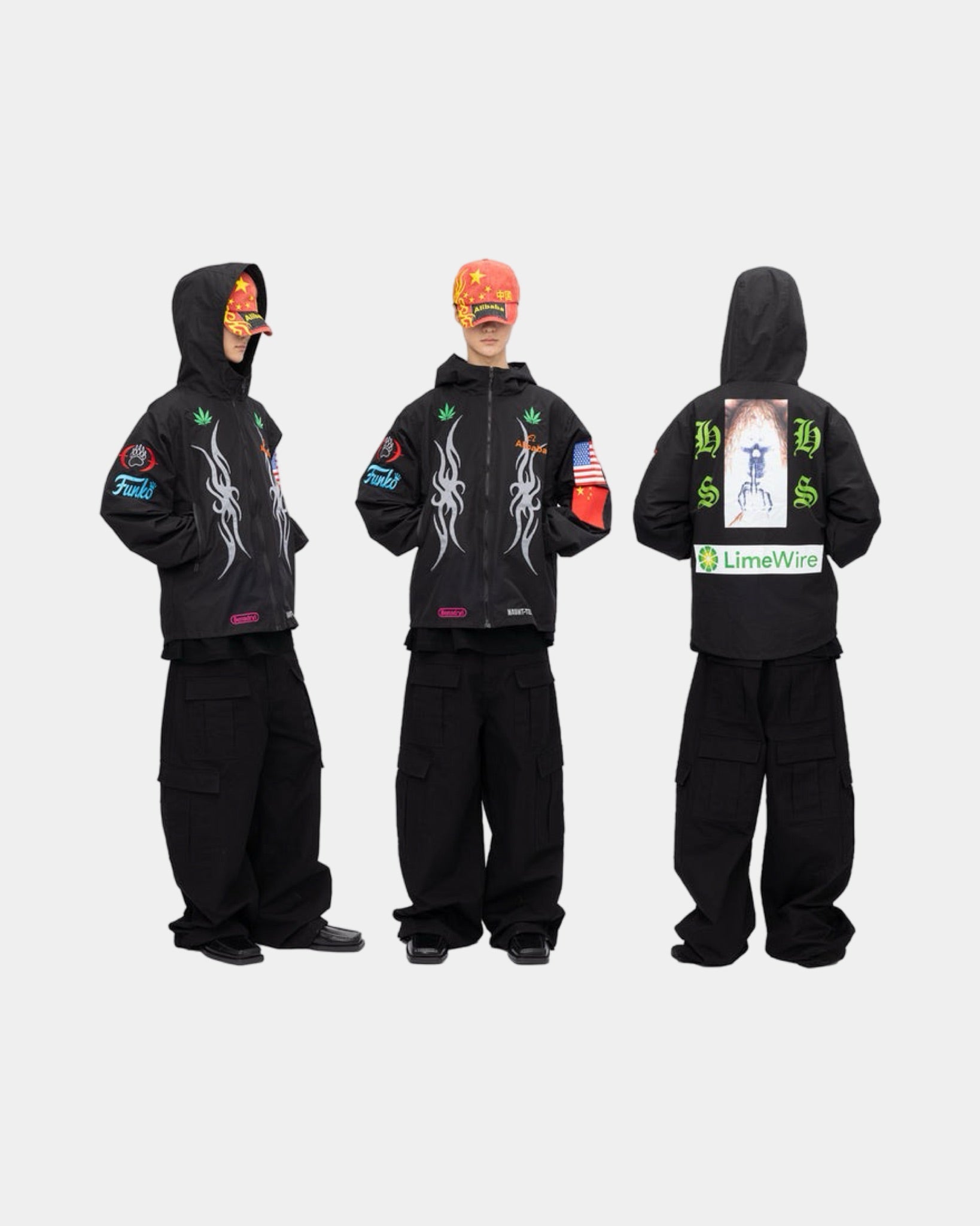 BLACK RIPSTOP POCKET CARGOS