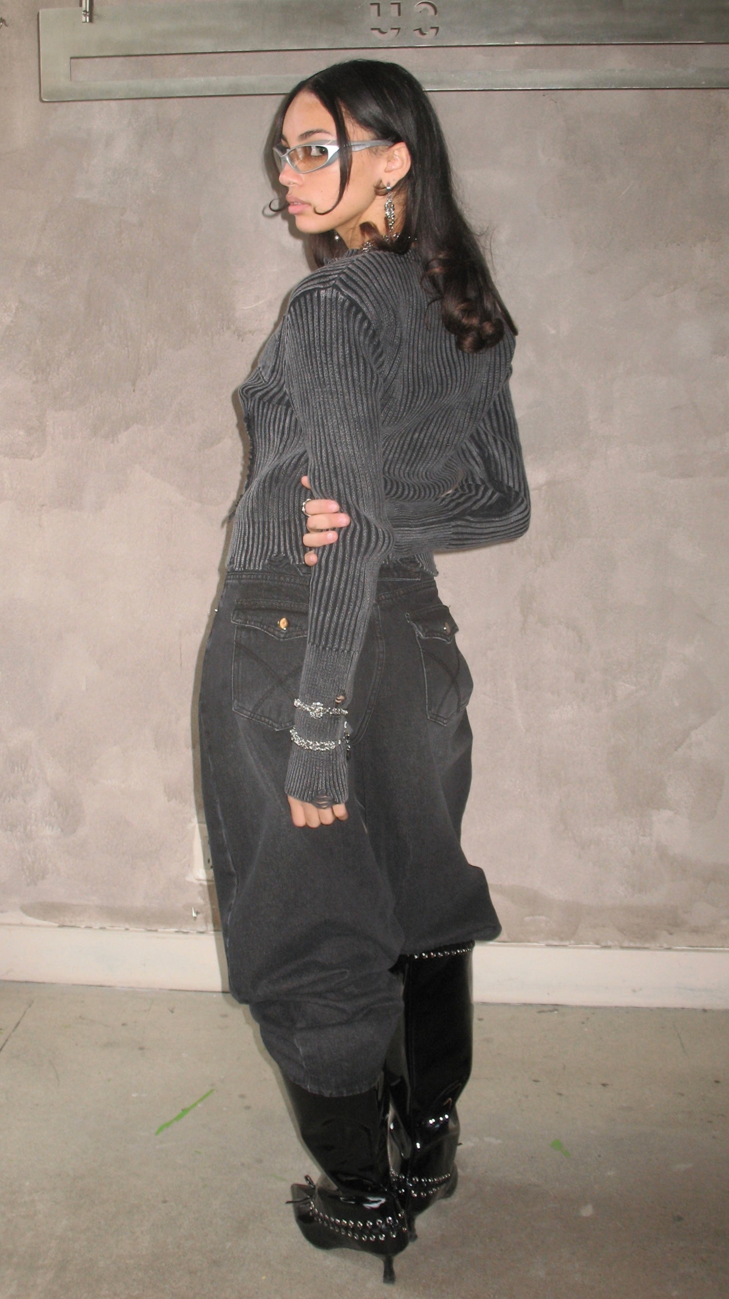 Charcoal Ruin Knit Jacket