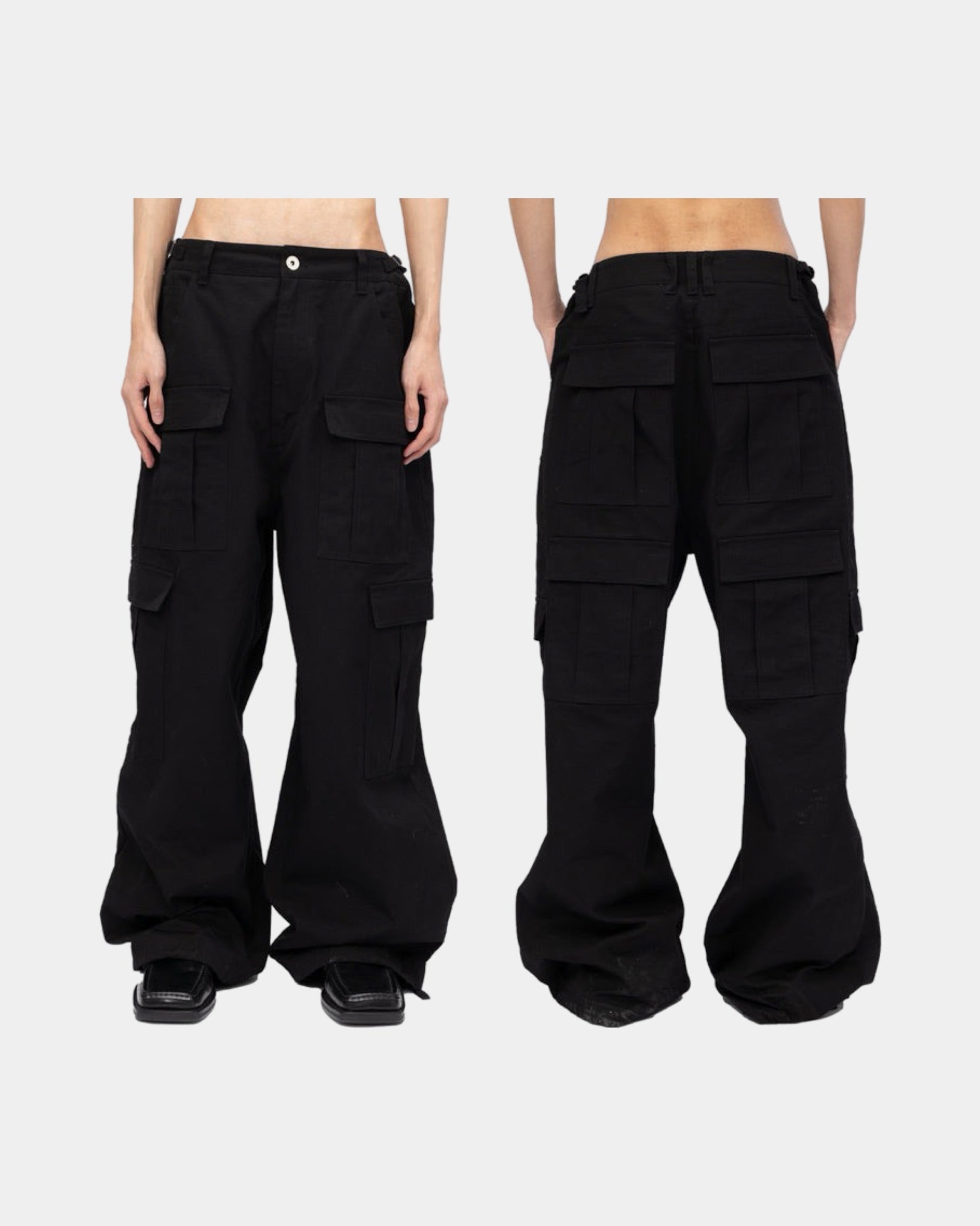 BLACK RIPSTOP POCKET CARGOS