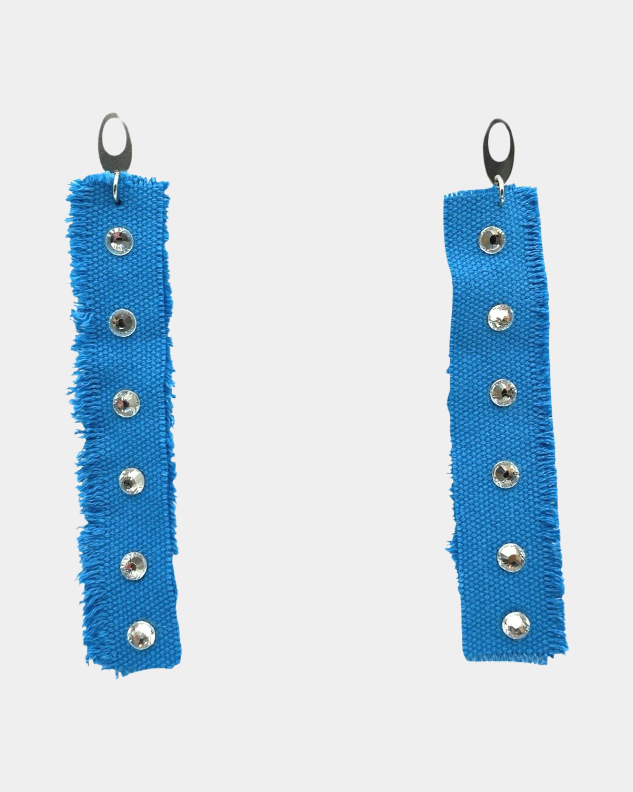 Blue Fabric Gem Earrings (pair)