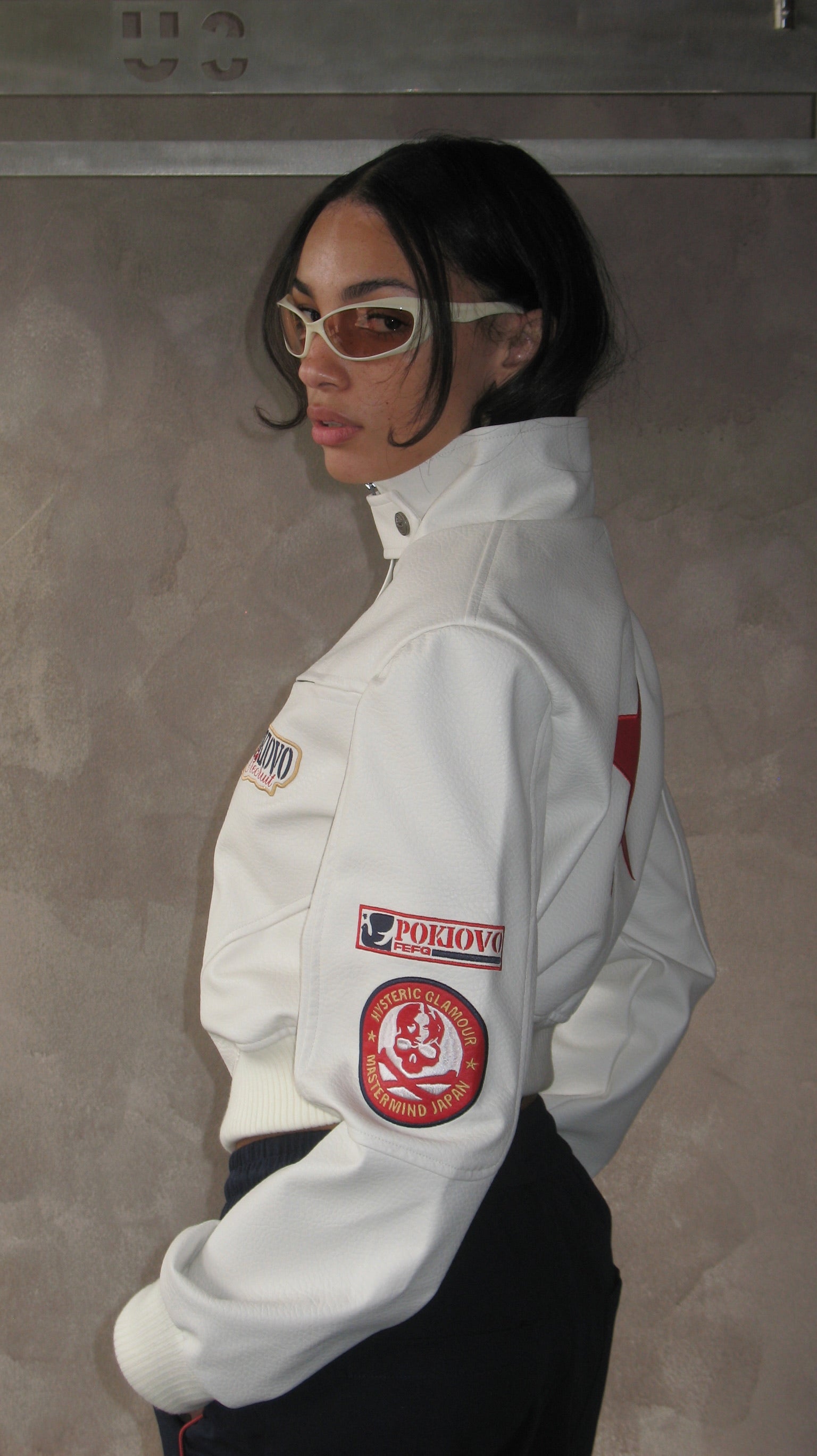 Ivory Moto Patch Jacket