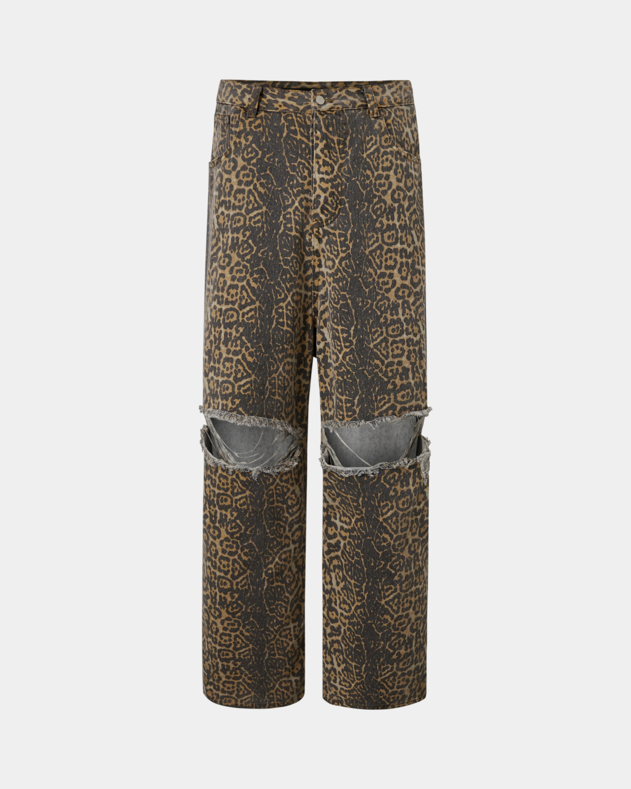 Cheetah Print Distressed Jeans