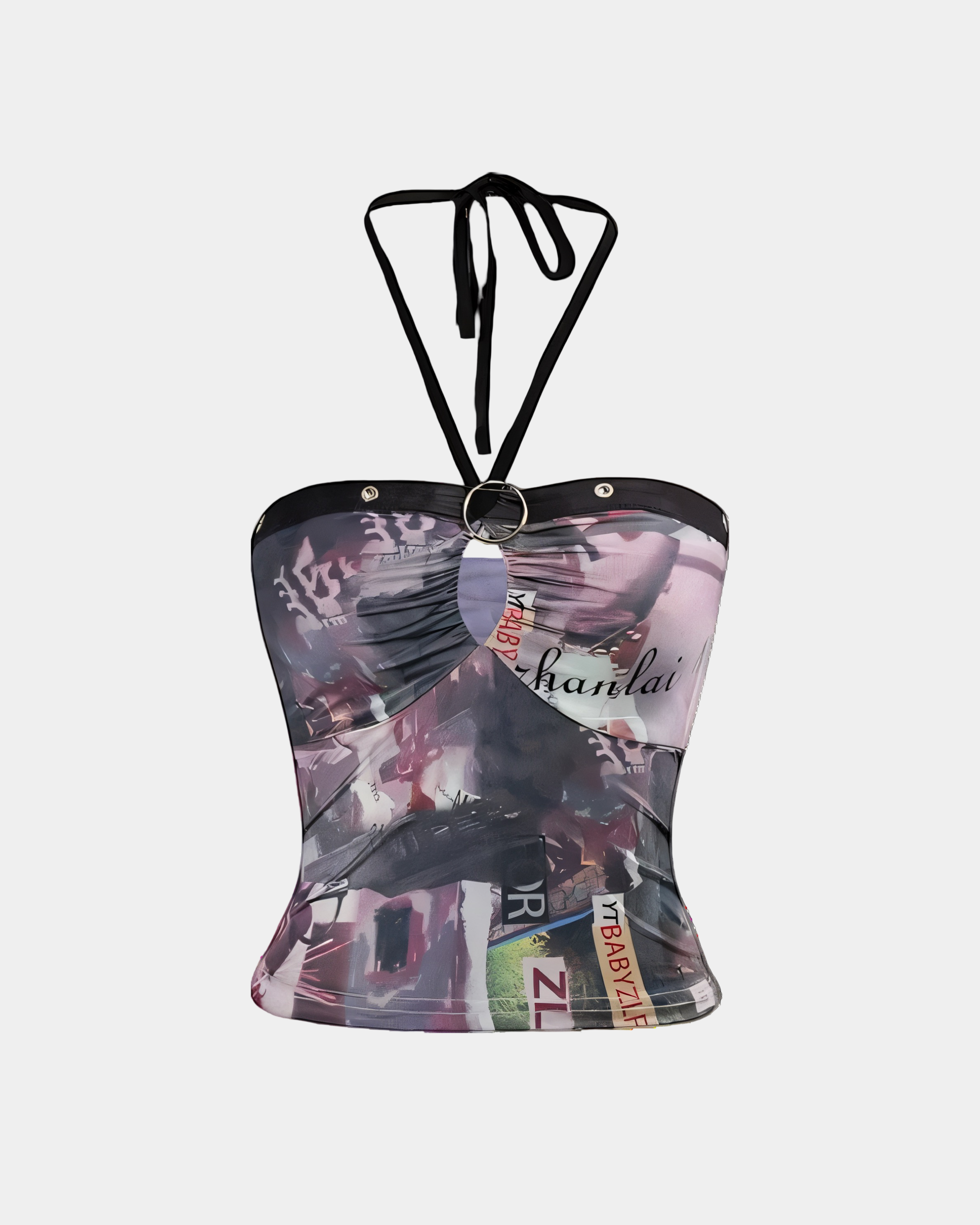 Plum Signal Halter Top