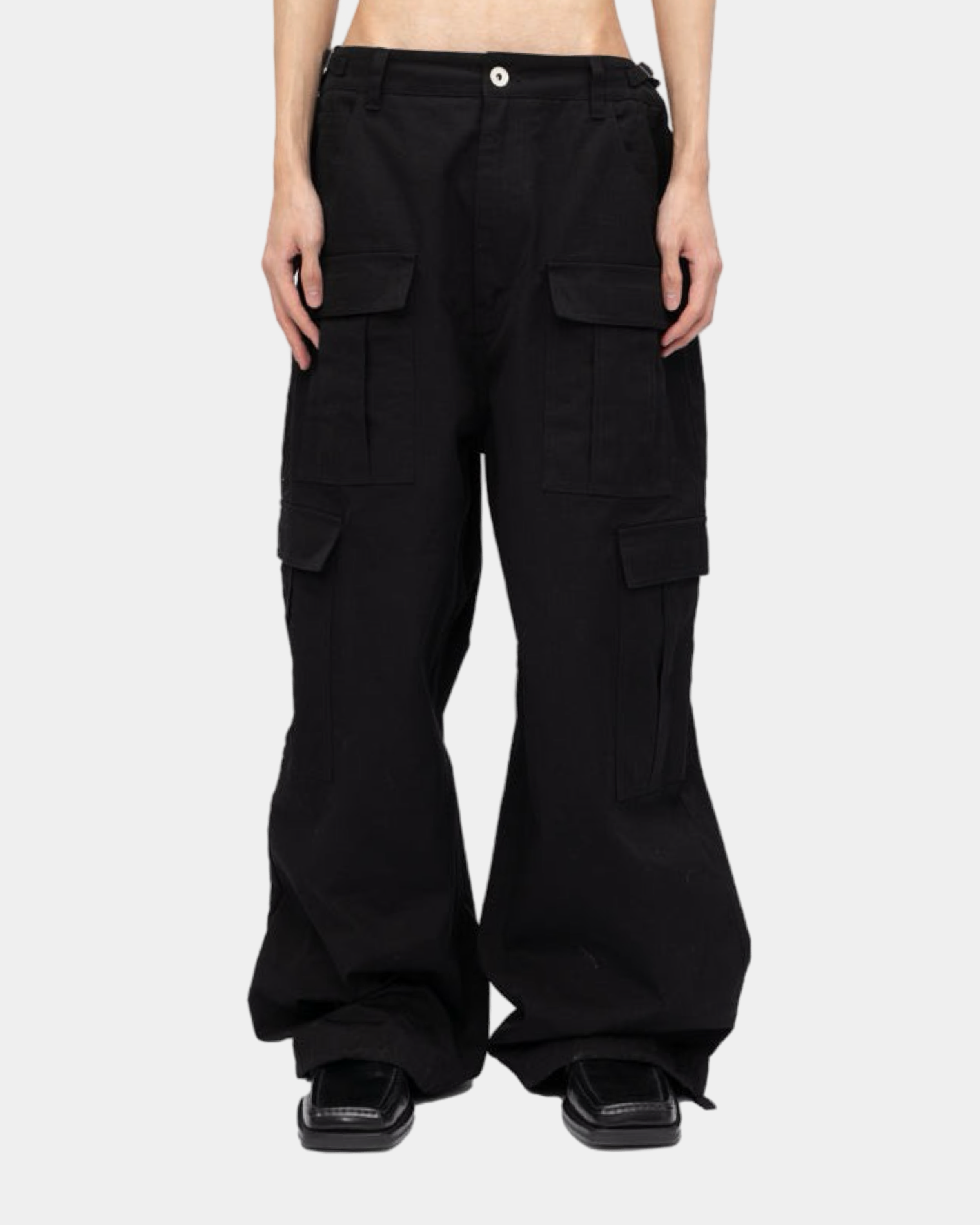 BLACK RIPSTOP POCKET CARGOS