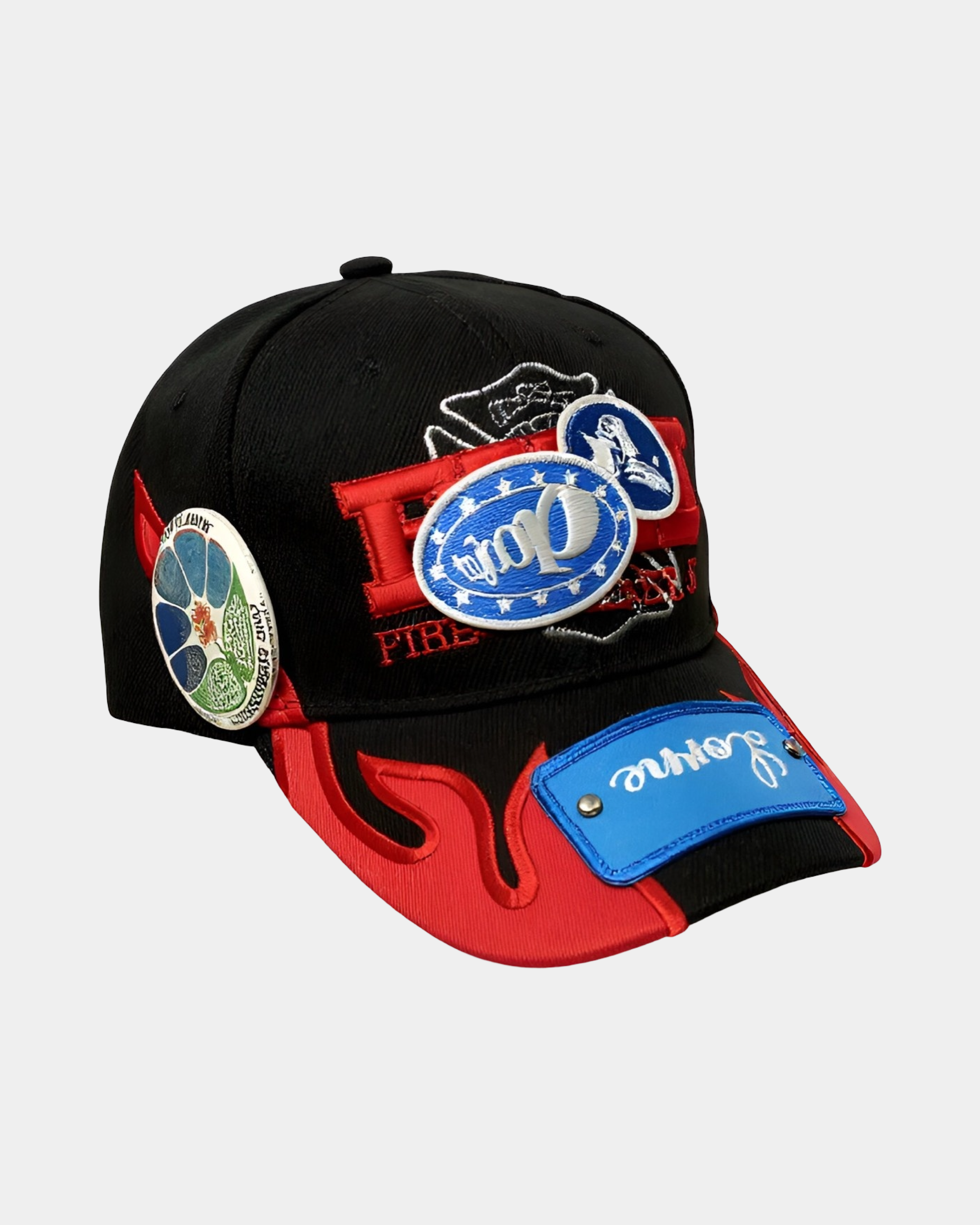 Black Sticker Logo Cap with Pin