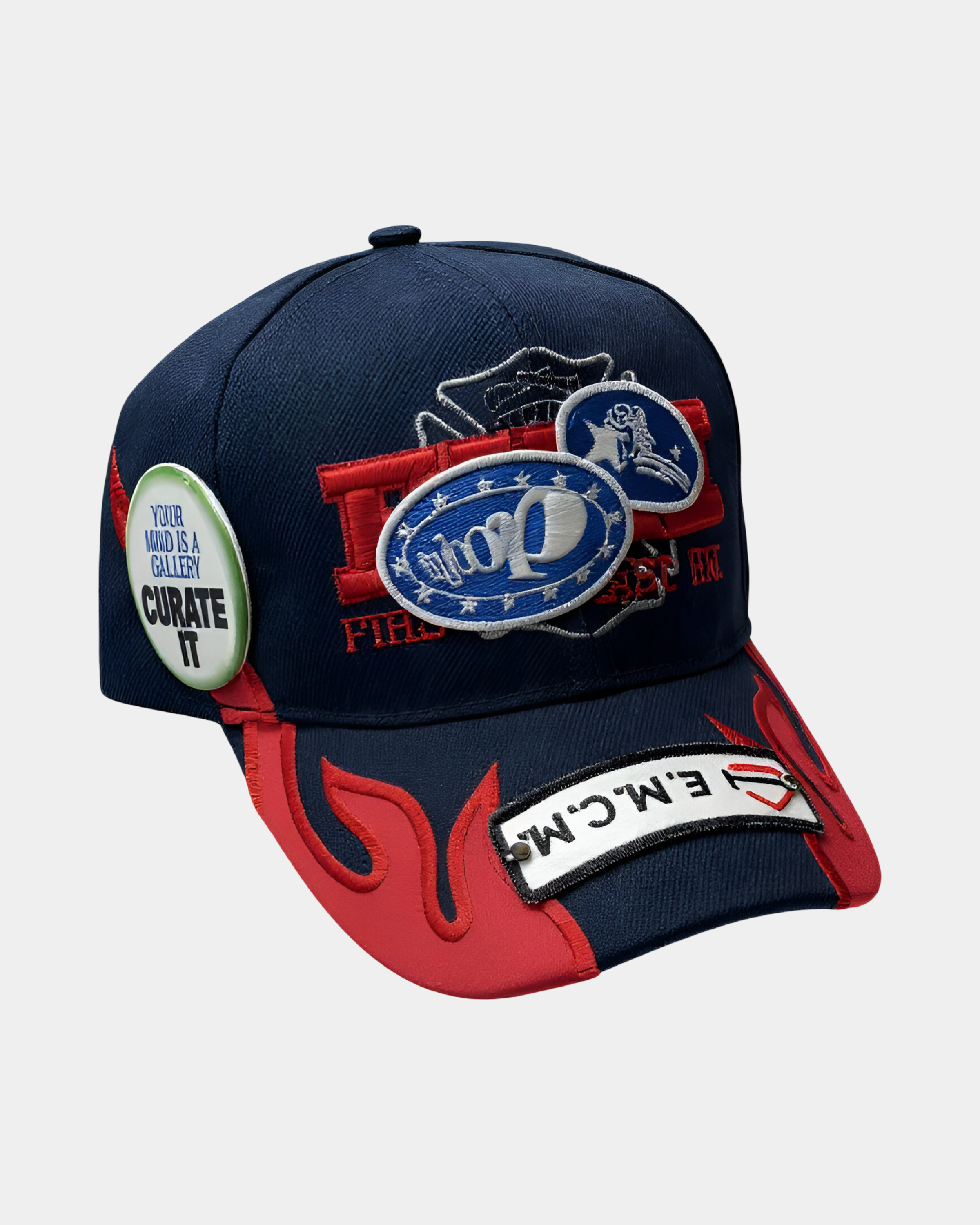 Navy Sticker Logo Cap with Pin