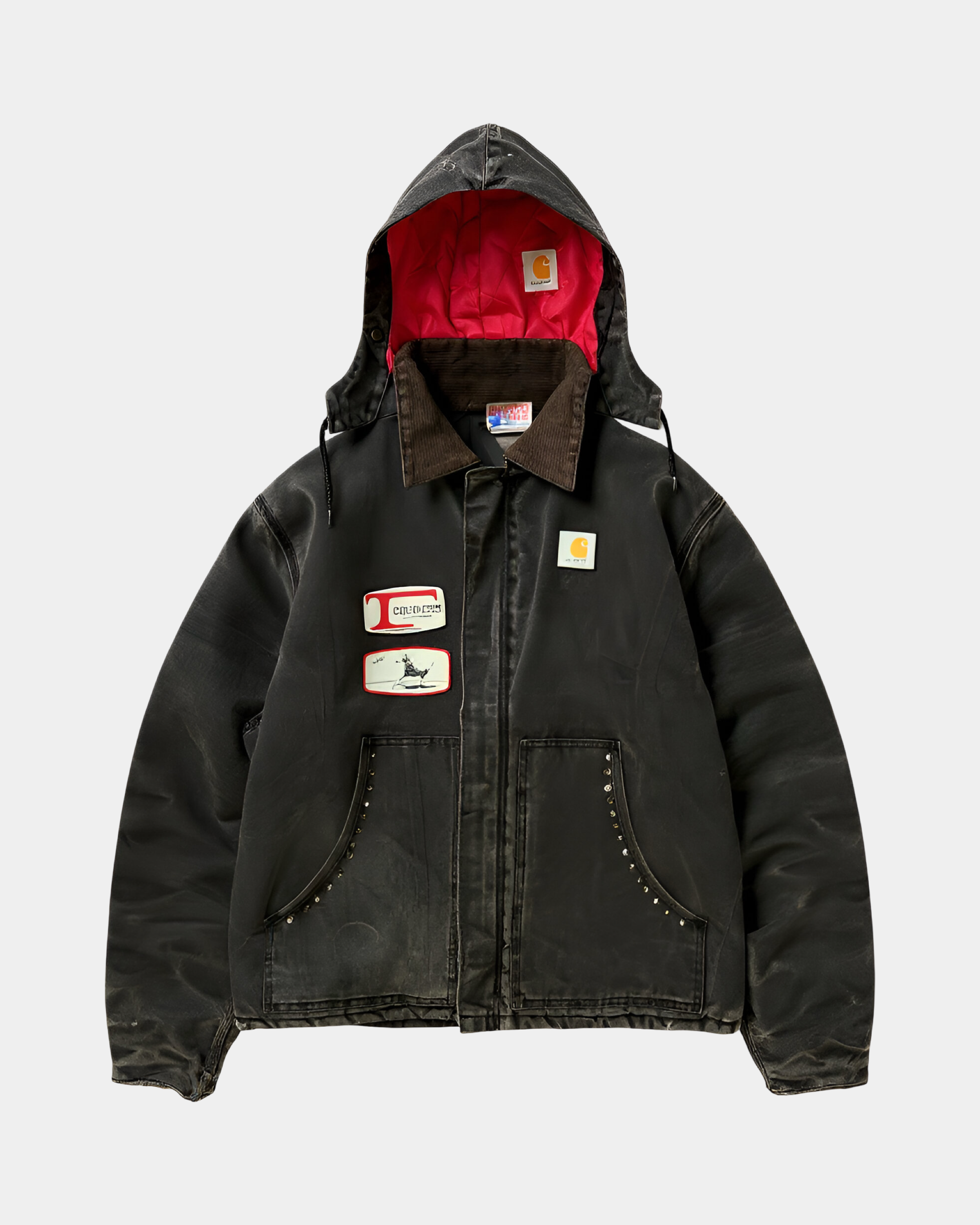 Carhartt Remake Double Collar Studded Quilted Hooded Jacket