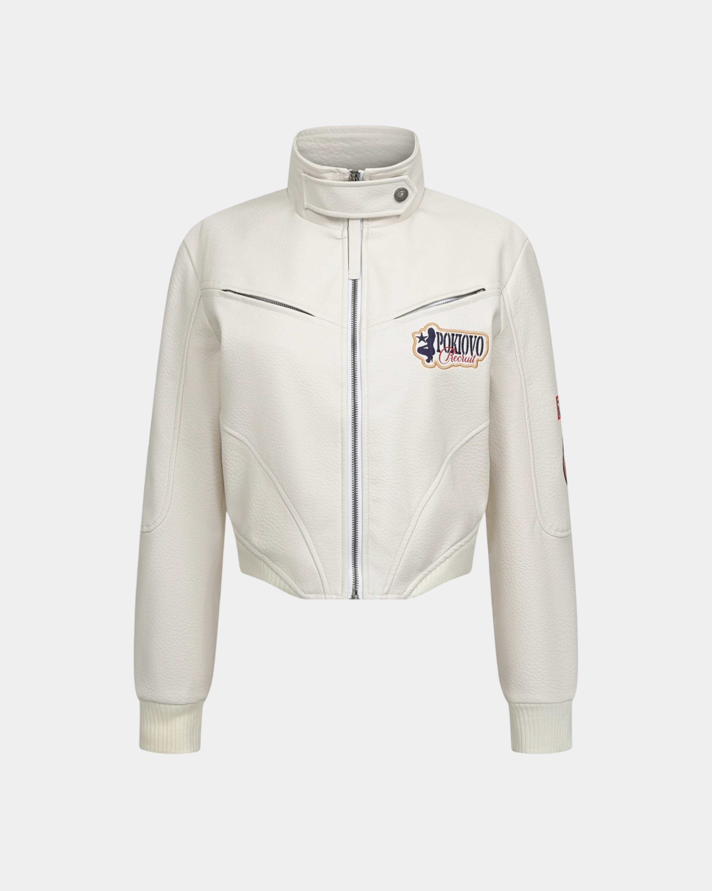 Ivory Moto Patch Jacket