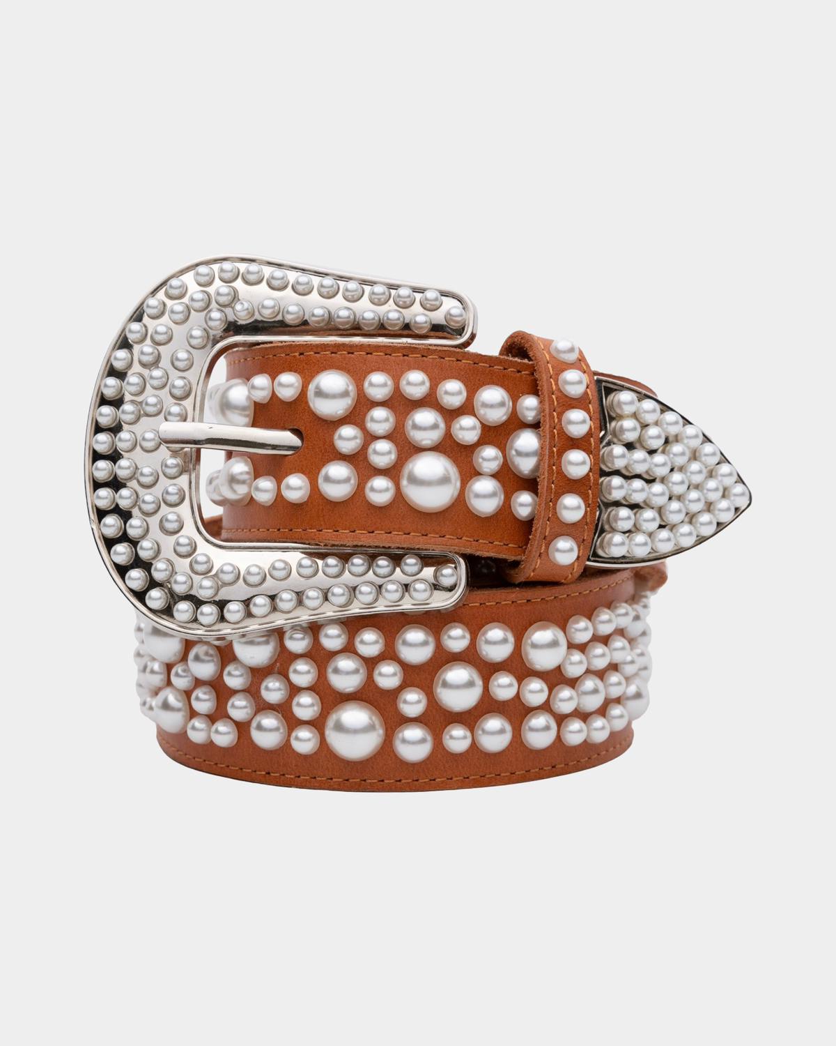 Brown Pearl Stud Belt