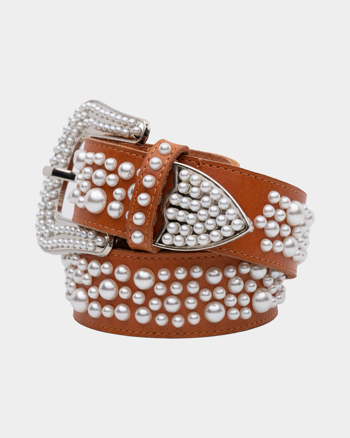 Brown Pearl Stud Belt