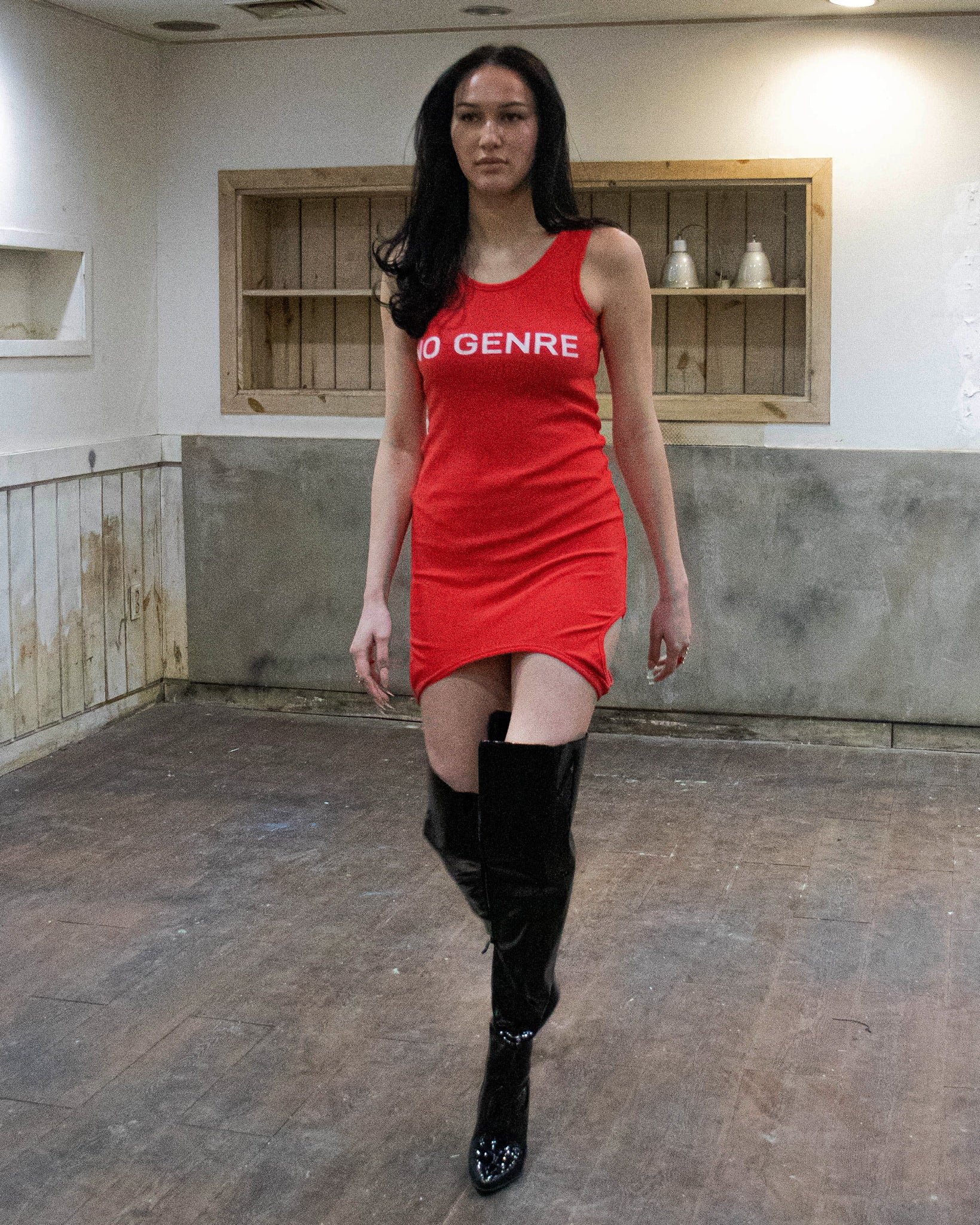 Red No Genre Up Down One-piece Top