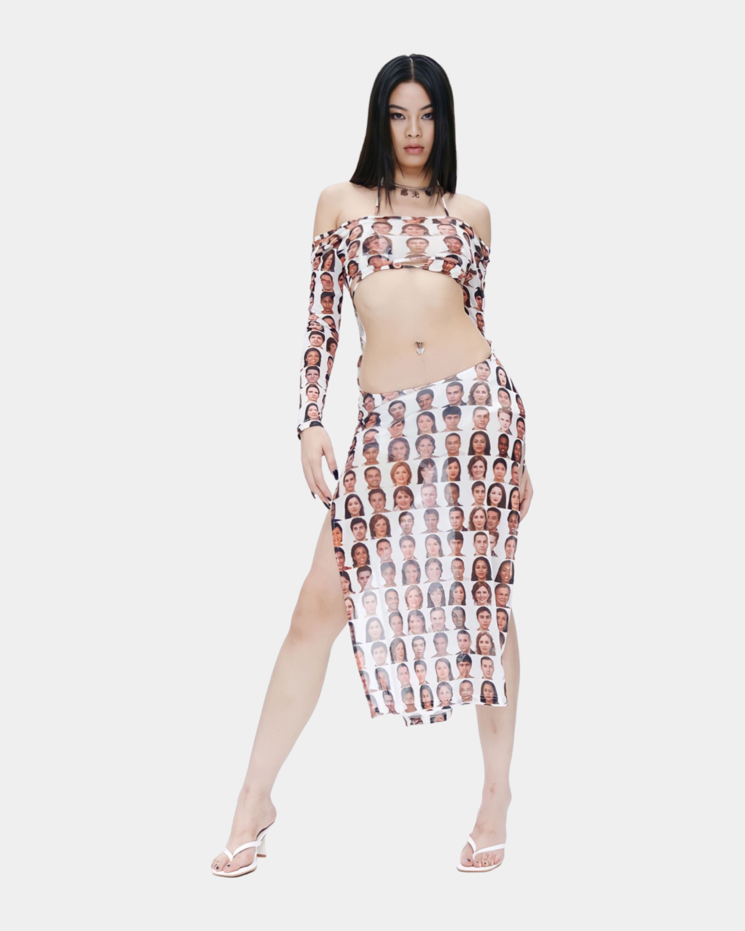 Portrait Kaleidoscope Multiway Halter Dress