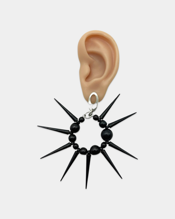 Nonattachment Black Spike Earrings