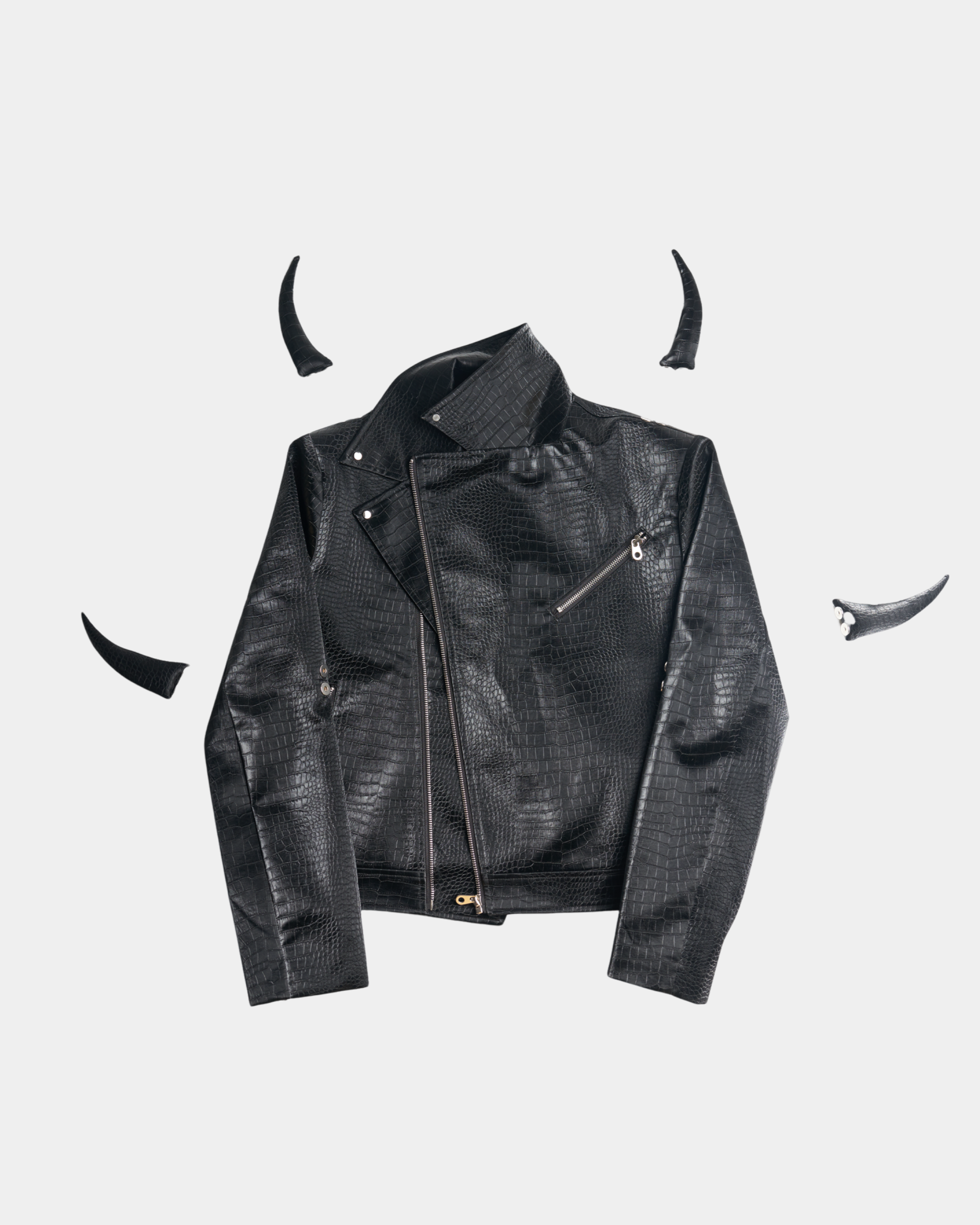 “Devil's Horn”Suit Style Leather Jacket(Black)