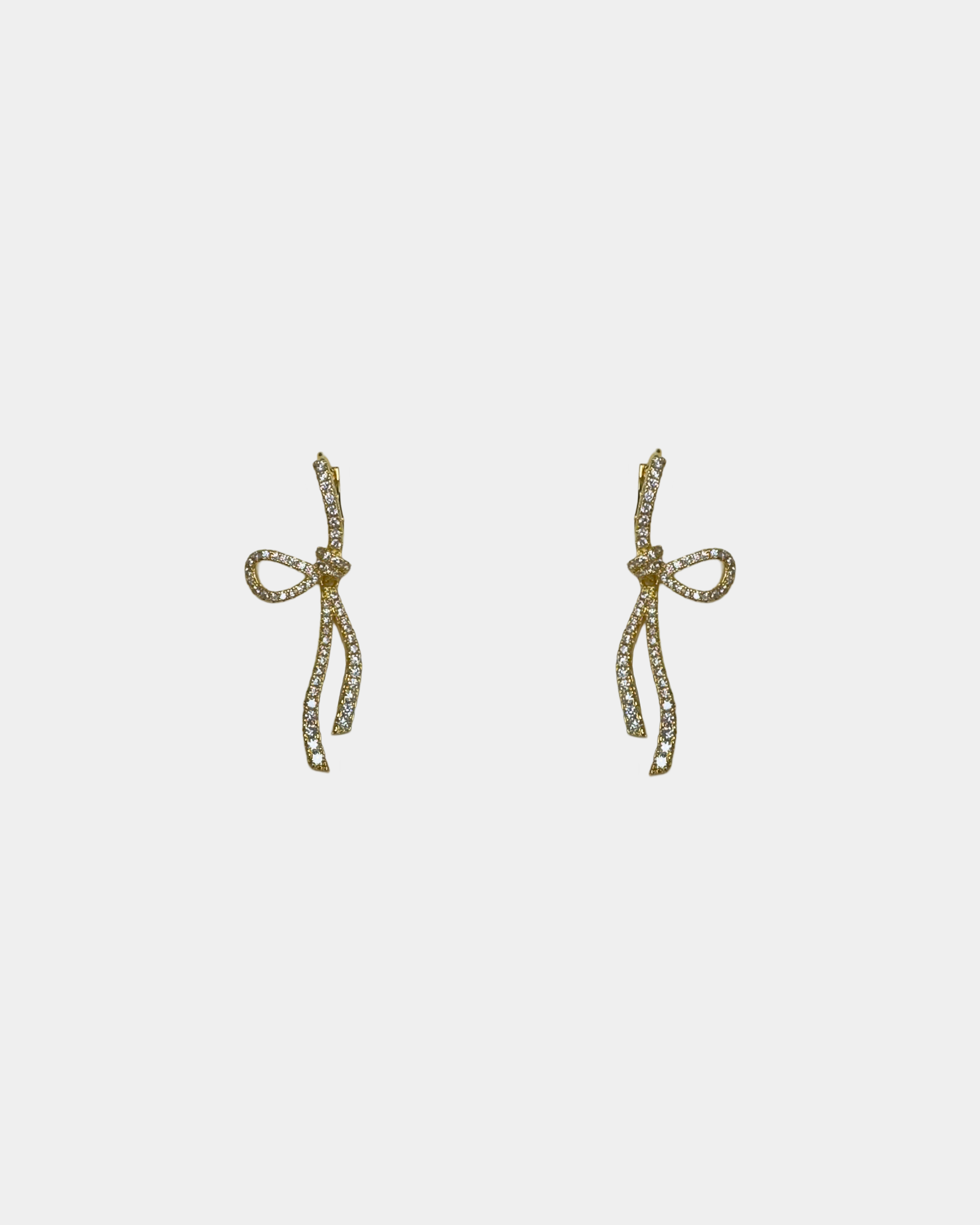 Golden Bow Tie Hoop Earrings