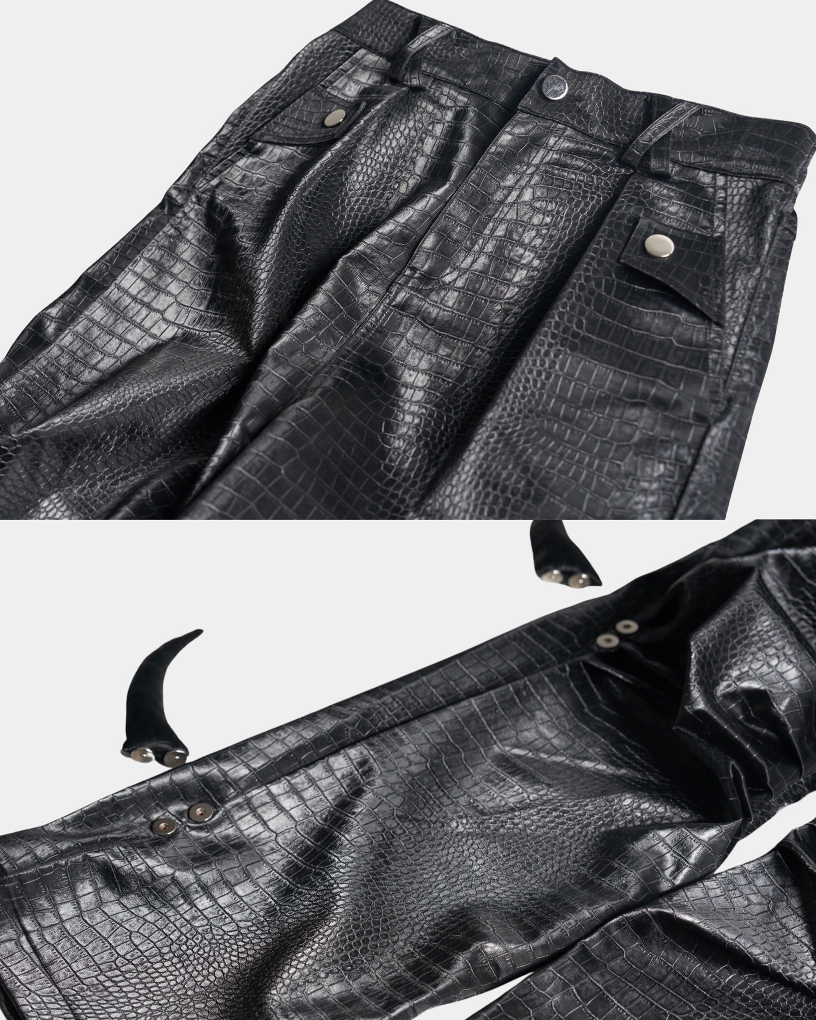 “Devil's Horn”Suit Style Leather Pants (Black)