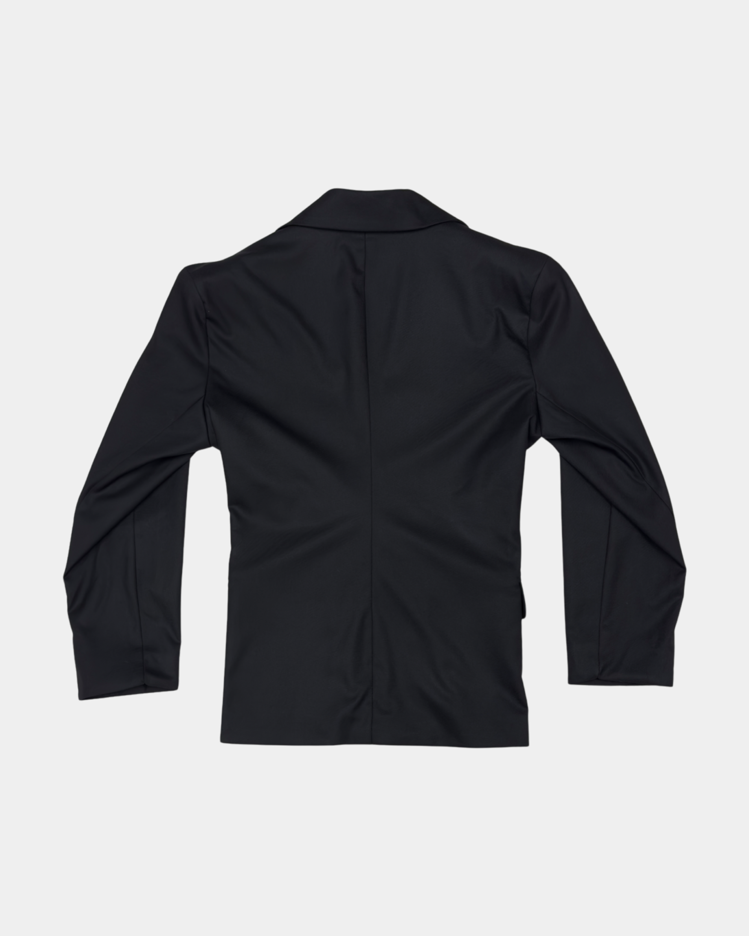 Black Shoulder-padded Snatched Blazer