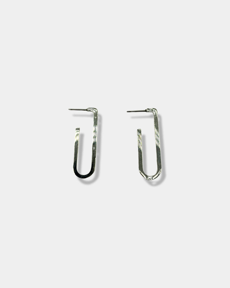 Silver U Hoop Earrings