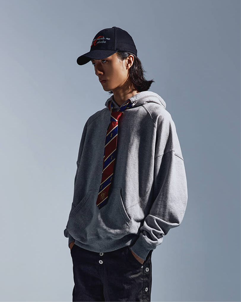 Grey College Tie Hoodie (Comes with tie)