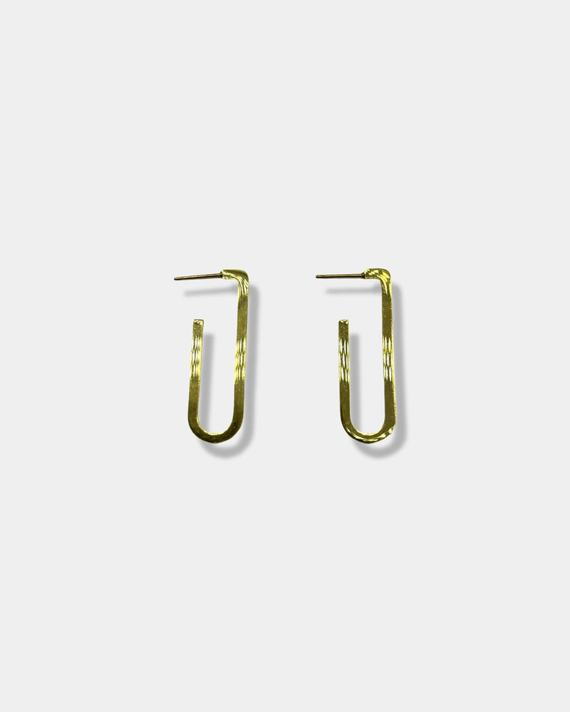 Gold U Hoop Earrings