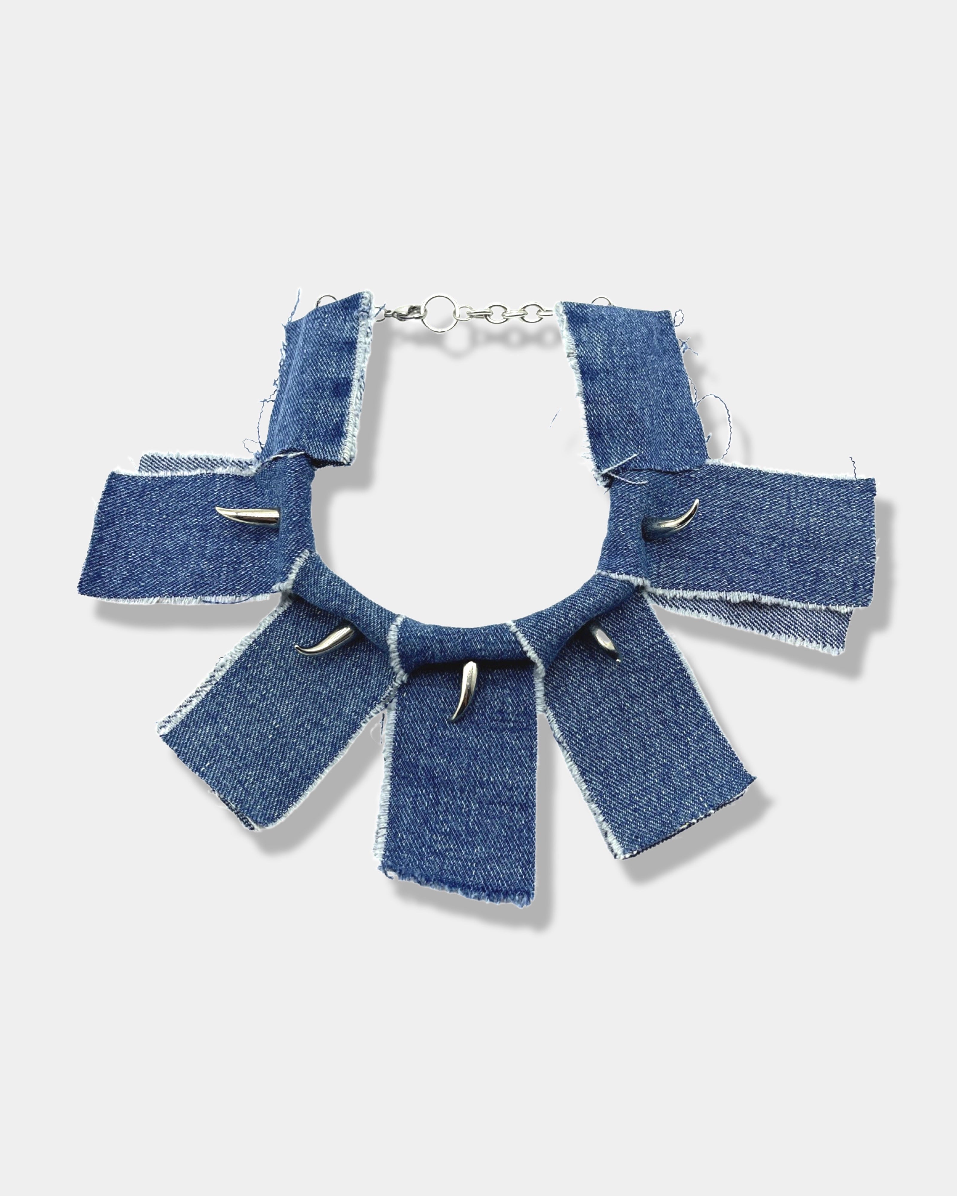 Denim Claw Spike Choker