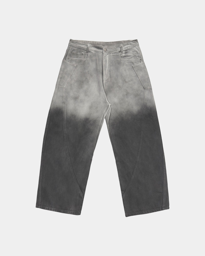 Two-Tone Grey Printed Pants