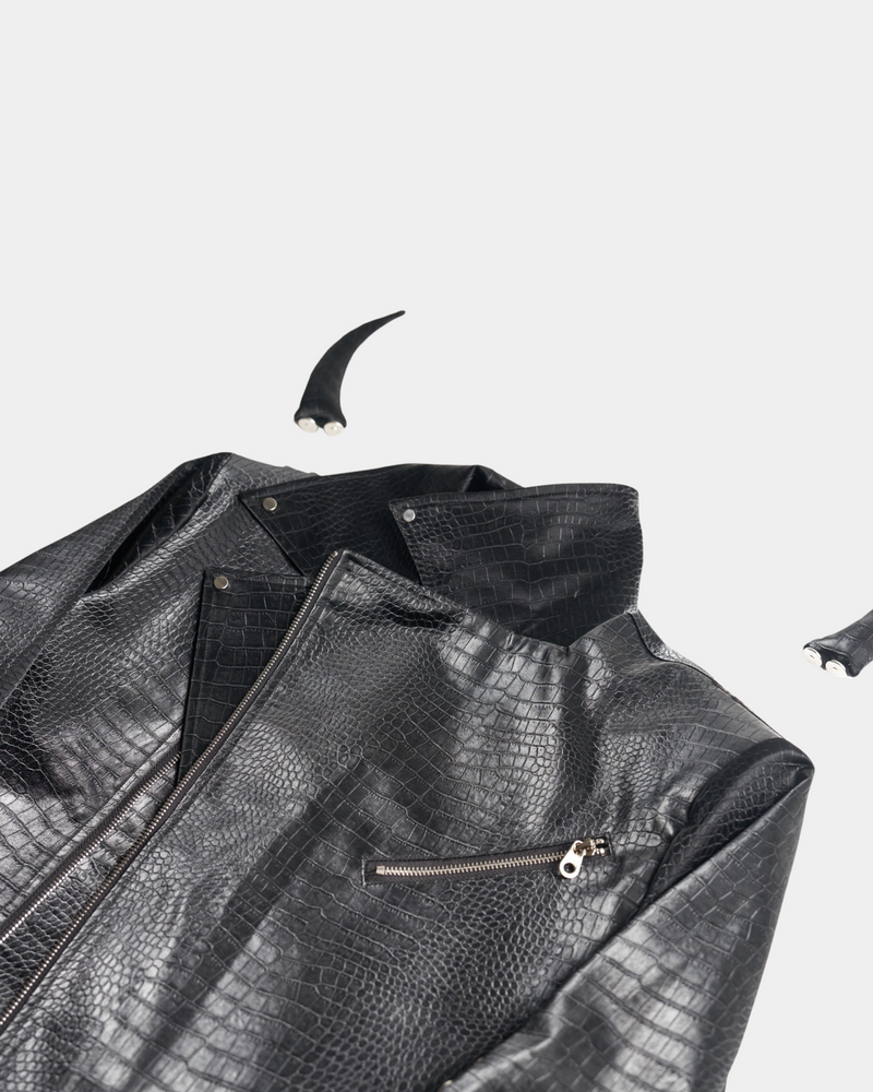 “Devil's Horn”Suit Style Leather Jacket(Black)