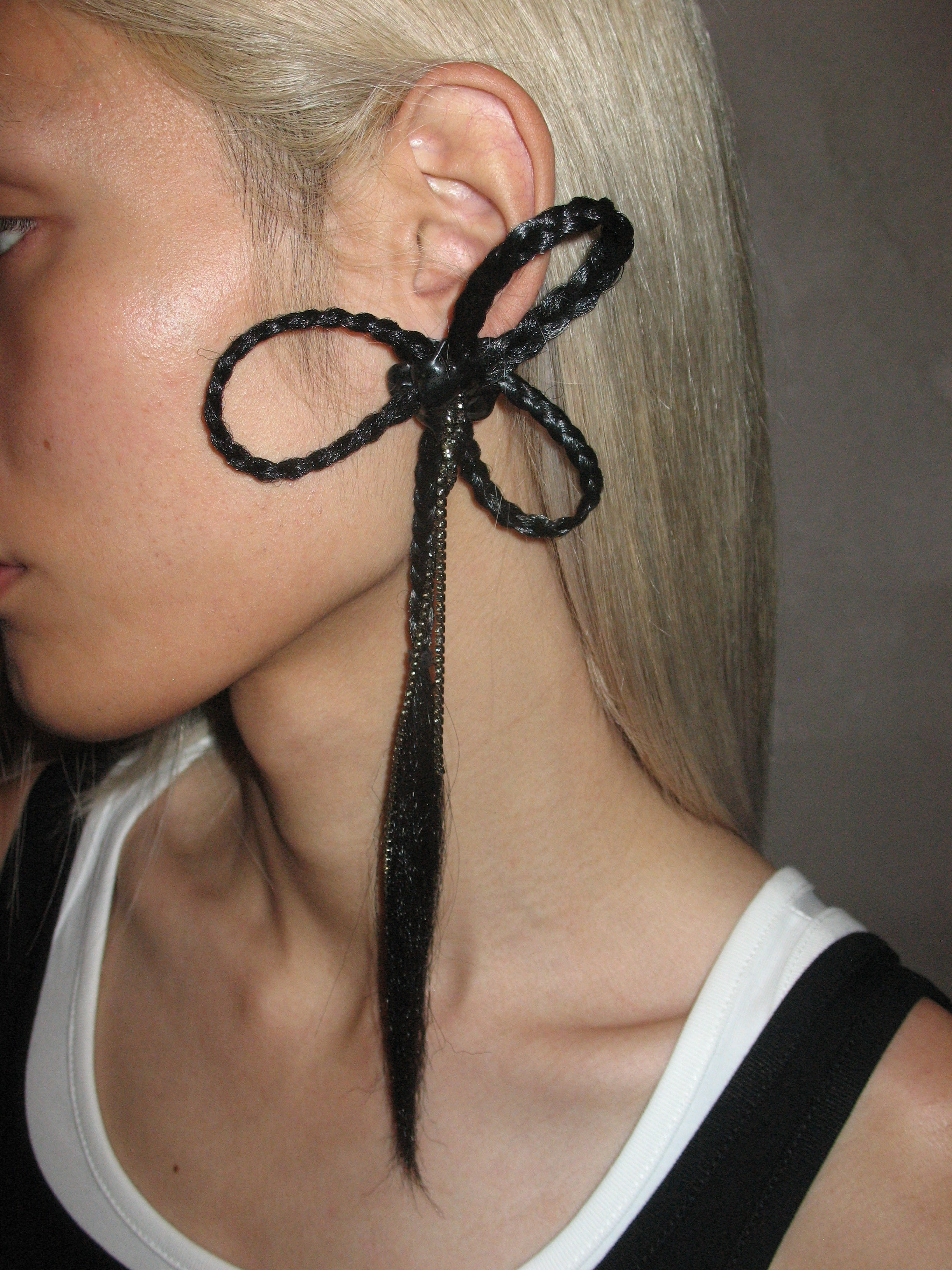 Black Braid Earrings (single)