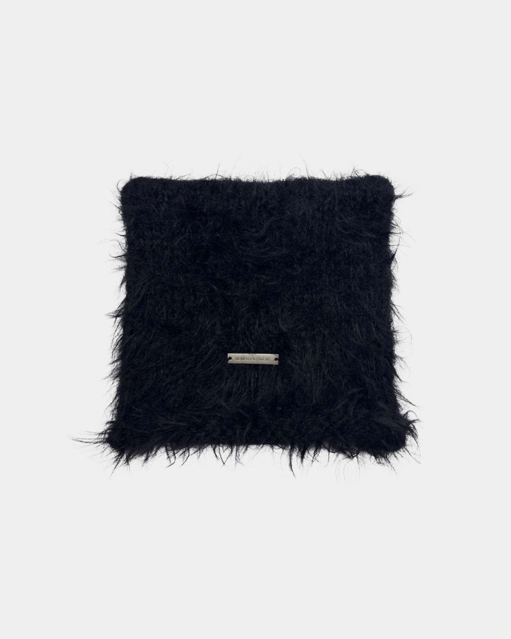 Black Fur Knitted Wool-Blended Beanie