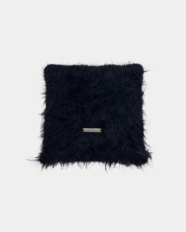 Nonattachment Black Fur Knitted Wool-Blended Beanie