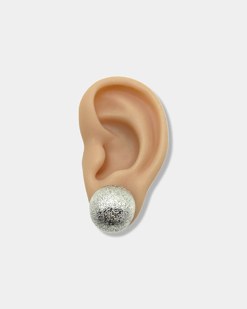 Silver Speckles Ball Earrings