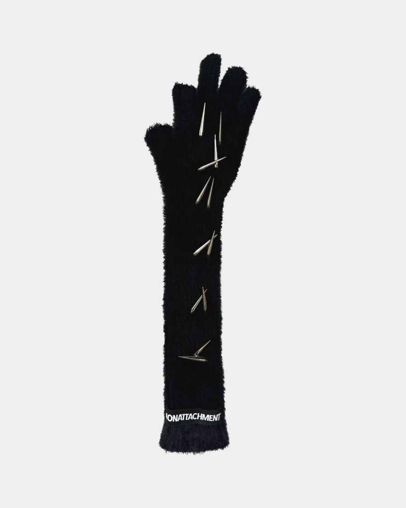 Soft Fleece Long Gloves witth Silver Spike（one pair)