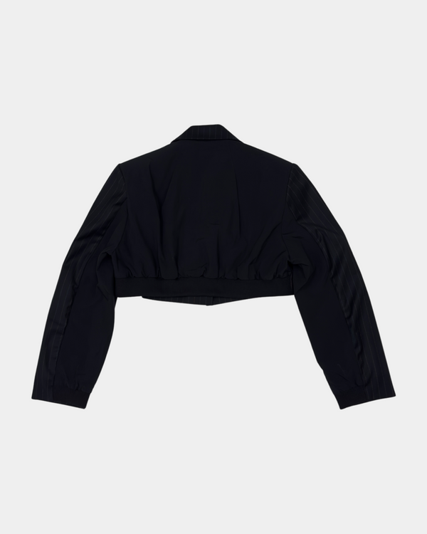 Black Panelled Cropped Jacket/Blazer
