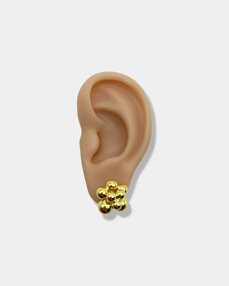 Gold Spheres Cluster Earrings
