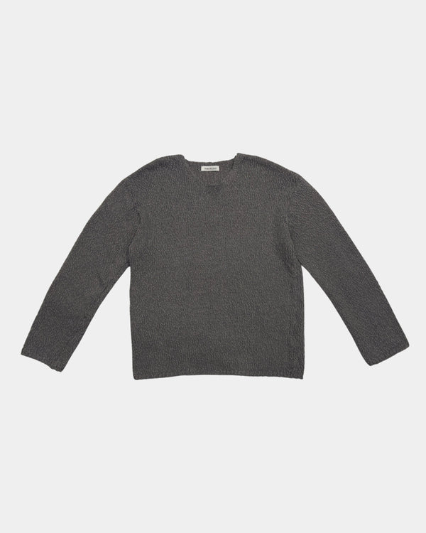 Knitted Long Sleeve Grey Sweater