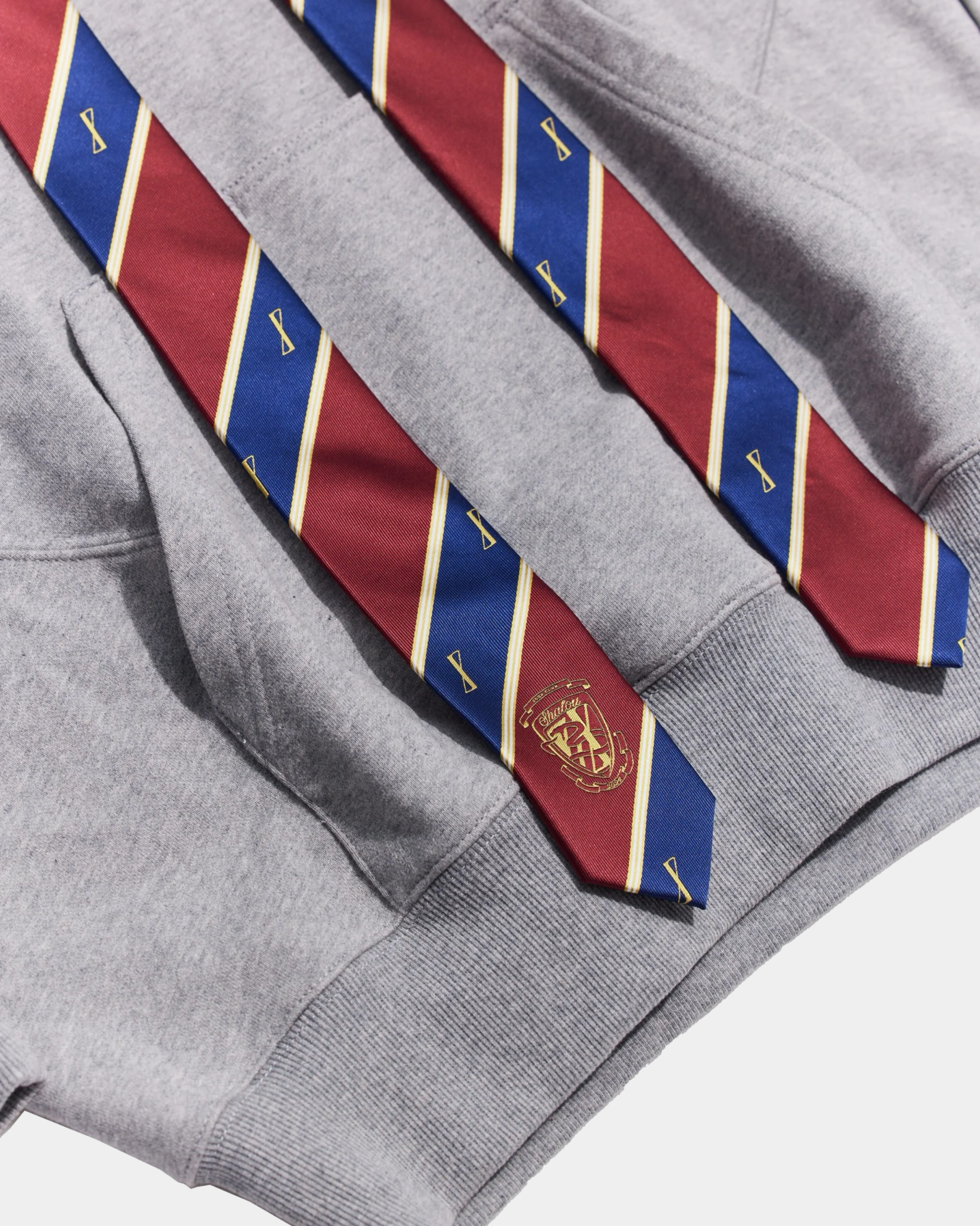 Grey College Tie Hoodie (Comes with tie)