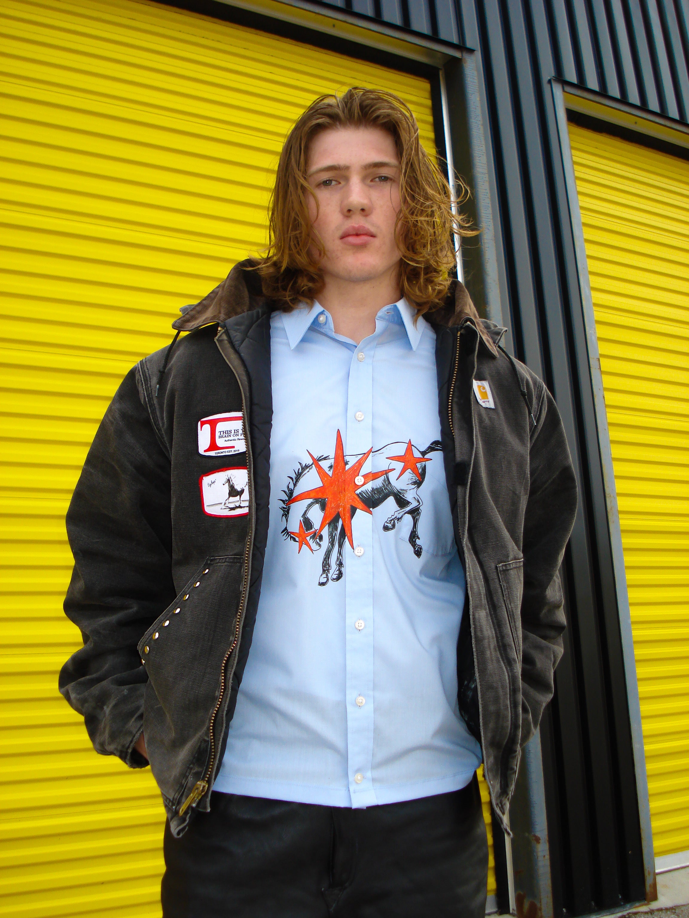 Carhartt Remake Double Collar Studded Quilted Hooded Jacket