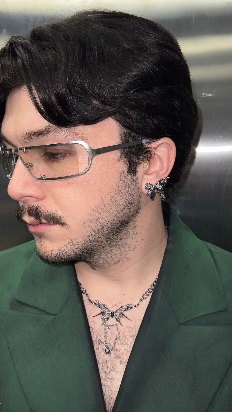 Silver Moth Earrings