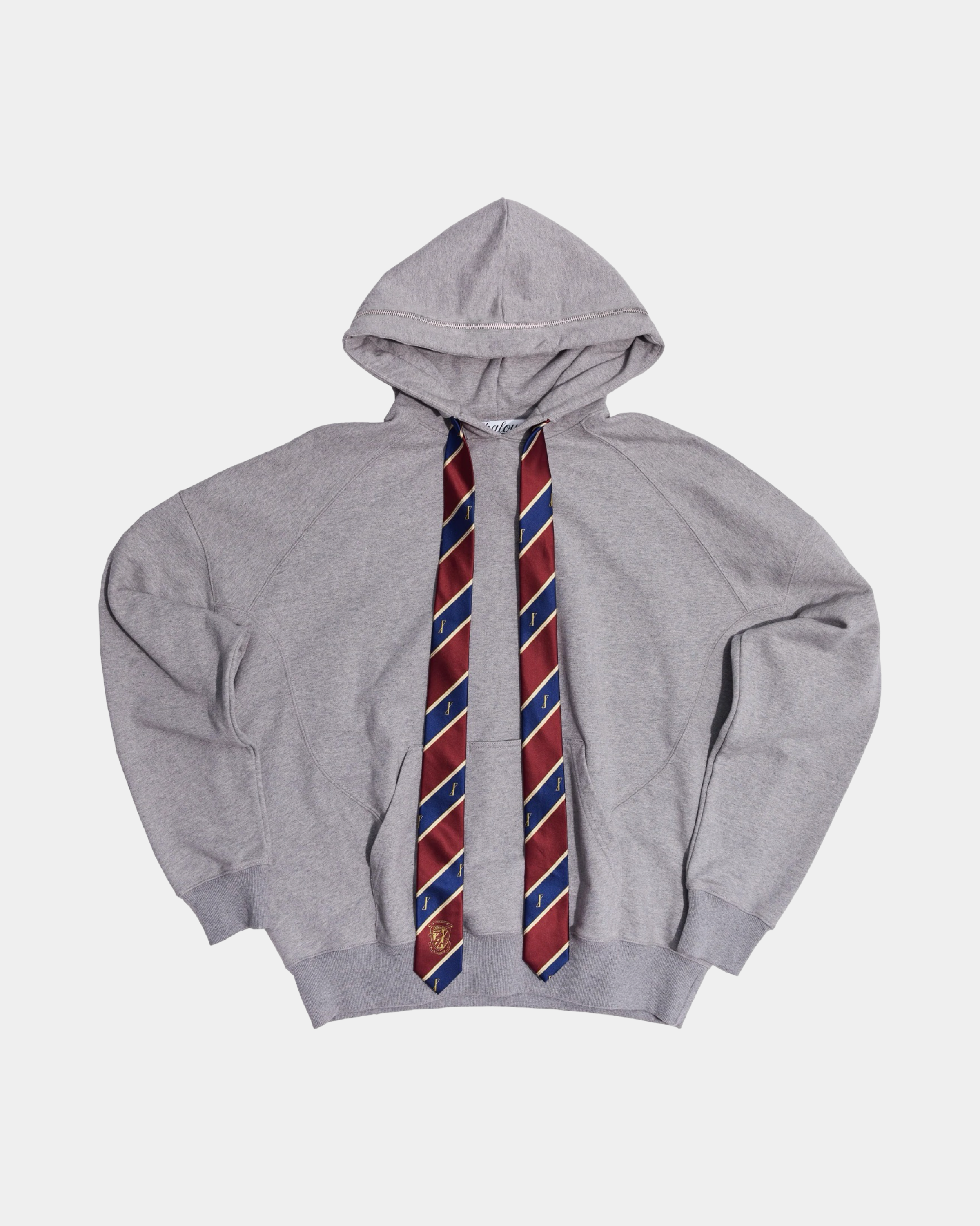 Grey College Tie Hoodie (Comes with tie)