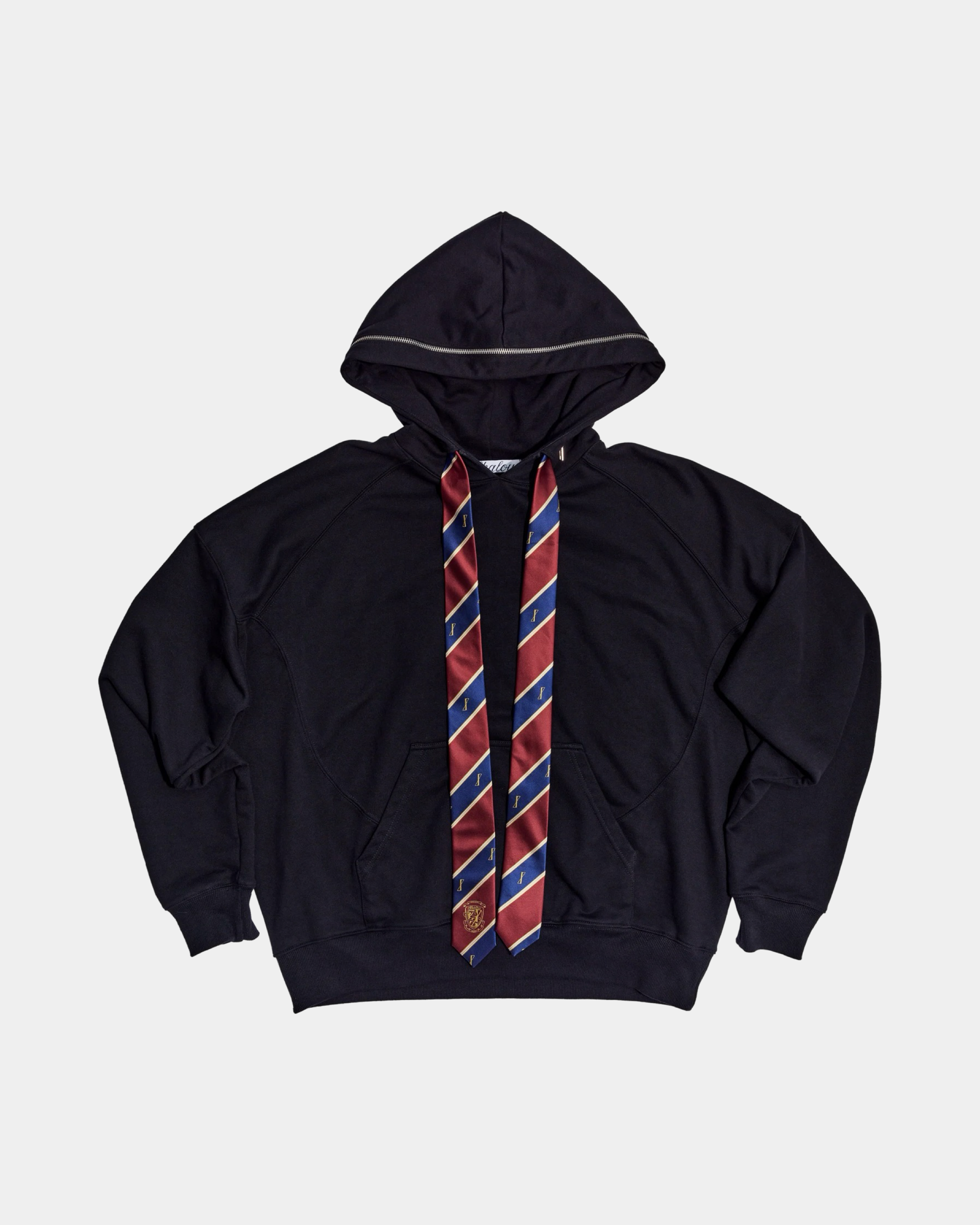 Black College Tie Hoodie (Comes with tie)