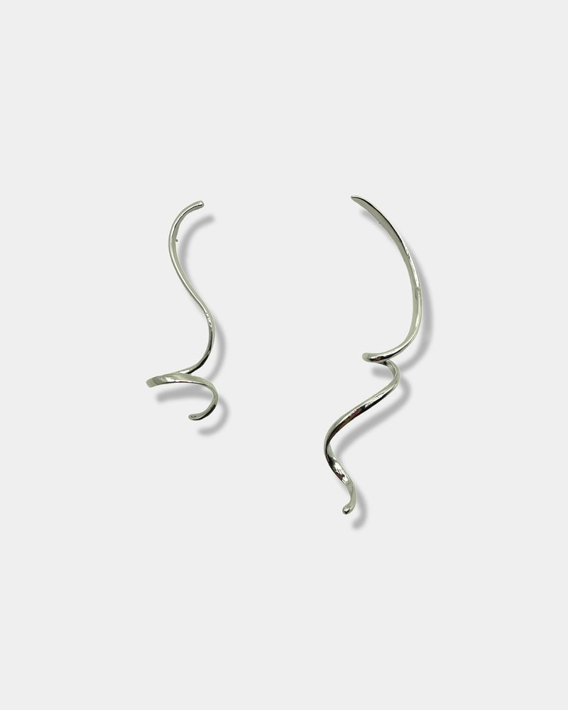 Silver Twisted Metal Earrings 1.1