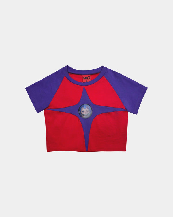 Embryo Red and Purple Star Cropped Shirt